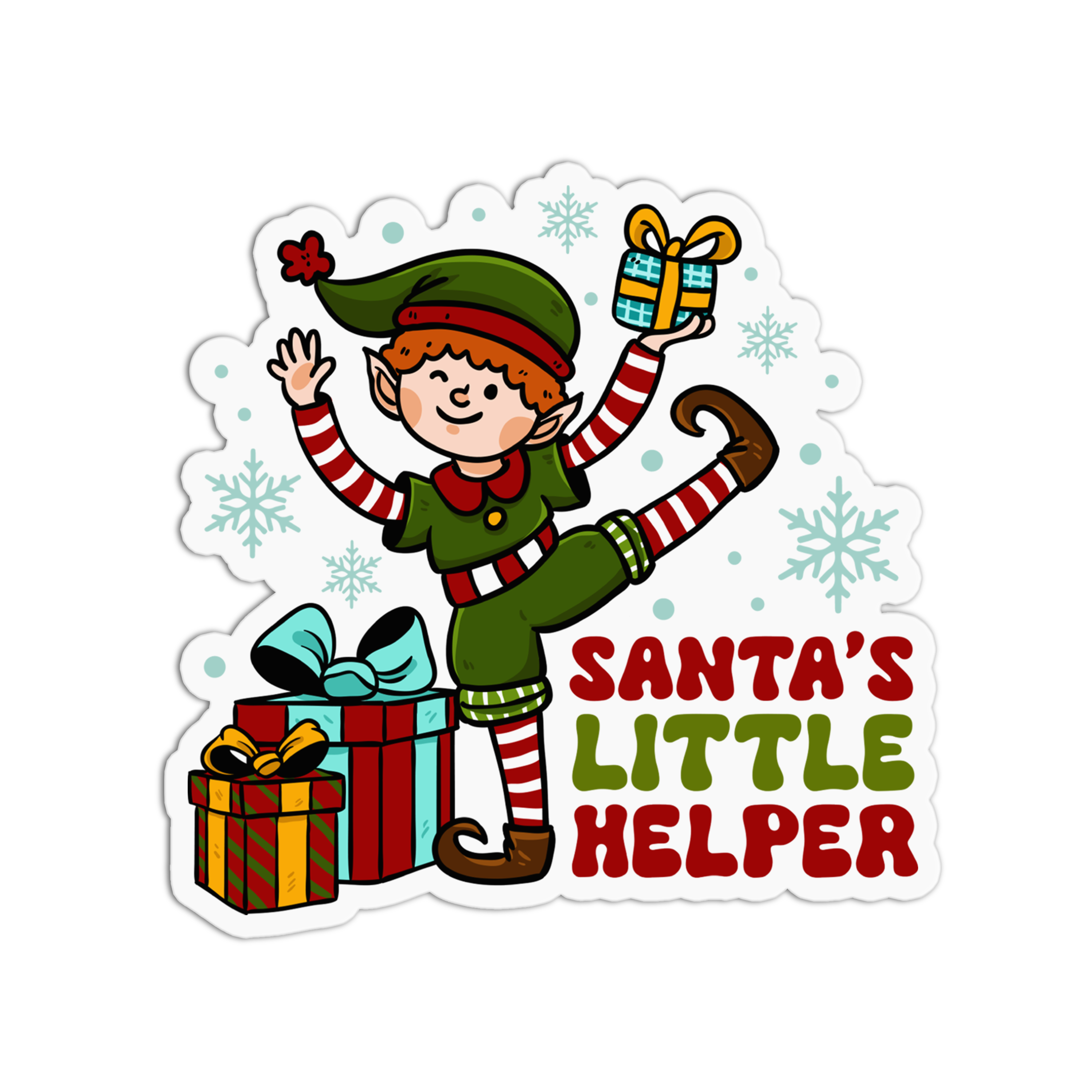 Santa's Little Helper Christmas Sticker – GirlsPrintingHouse