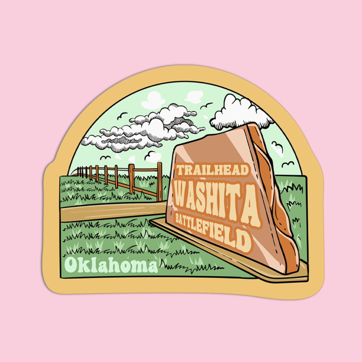 Oklahoma Trail Park Washita Battlefield Sticker
