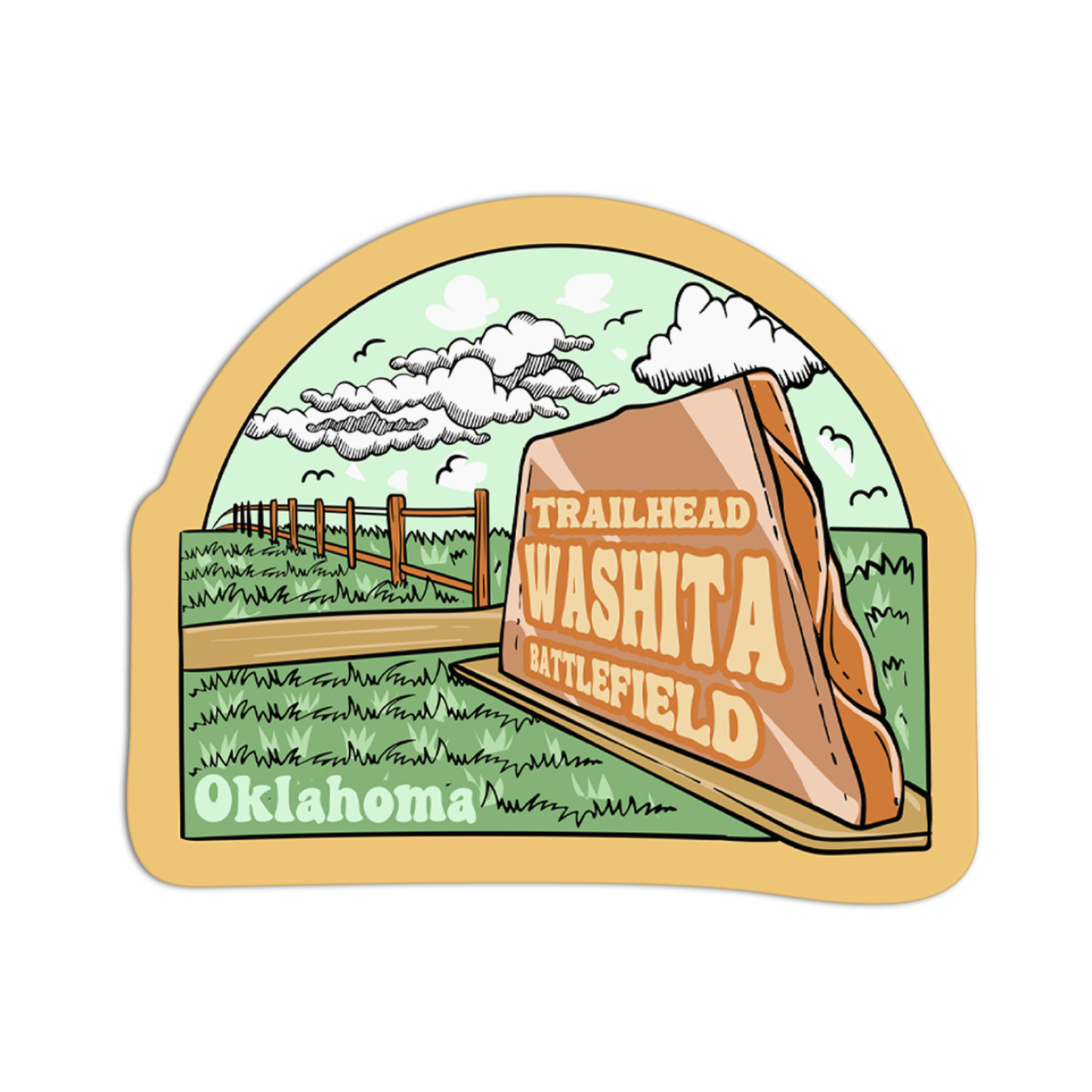 Oklahoma Trail Park Washita Battlefield Sticker