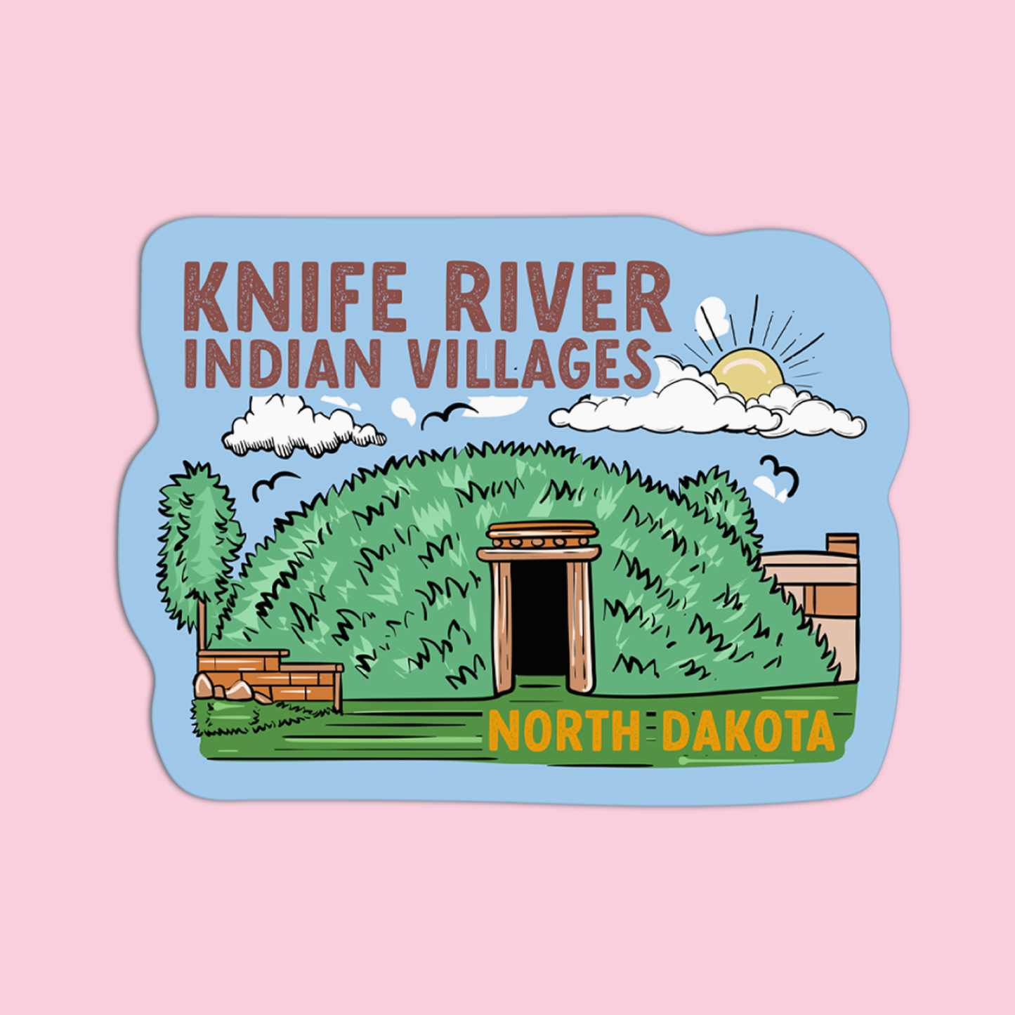 North Dakota Knife River Indian Villages Sticker