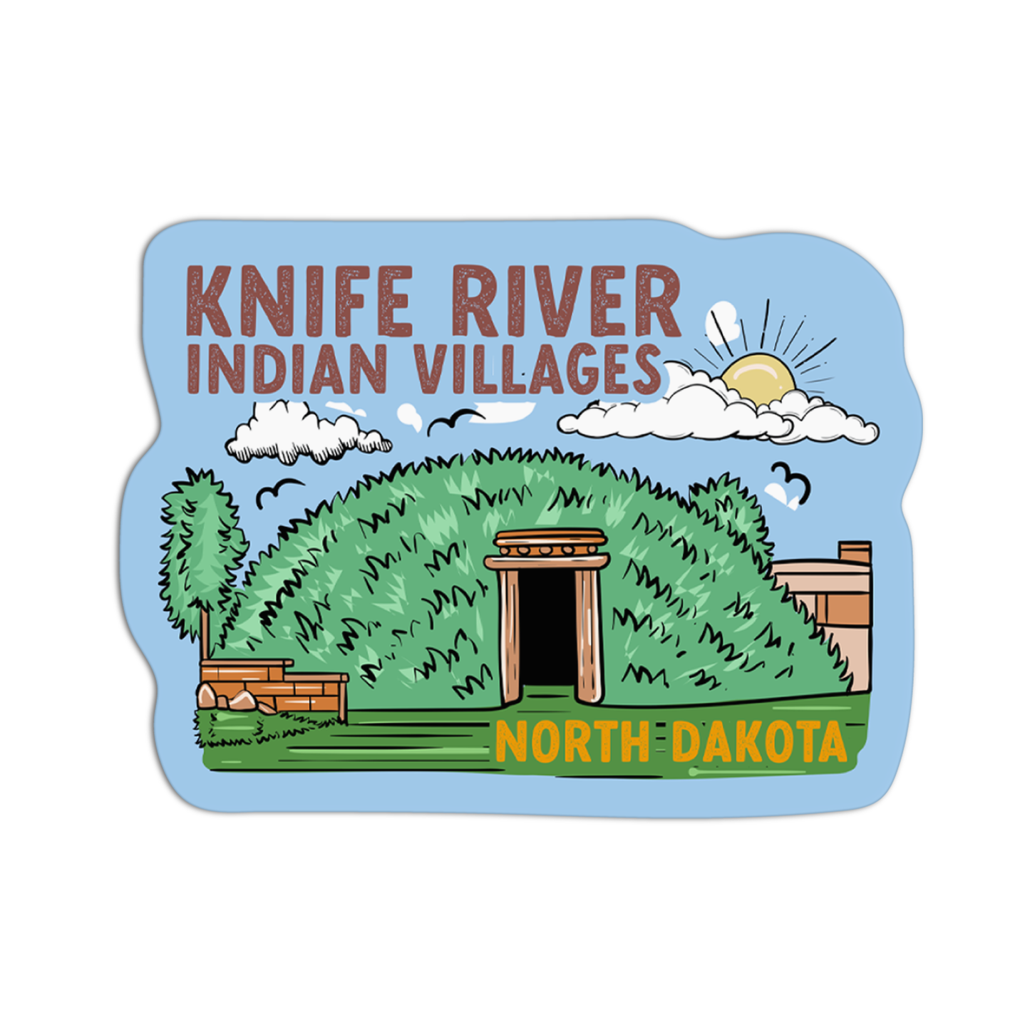 North Dakota Knife River Indian Villages Sticker