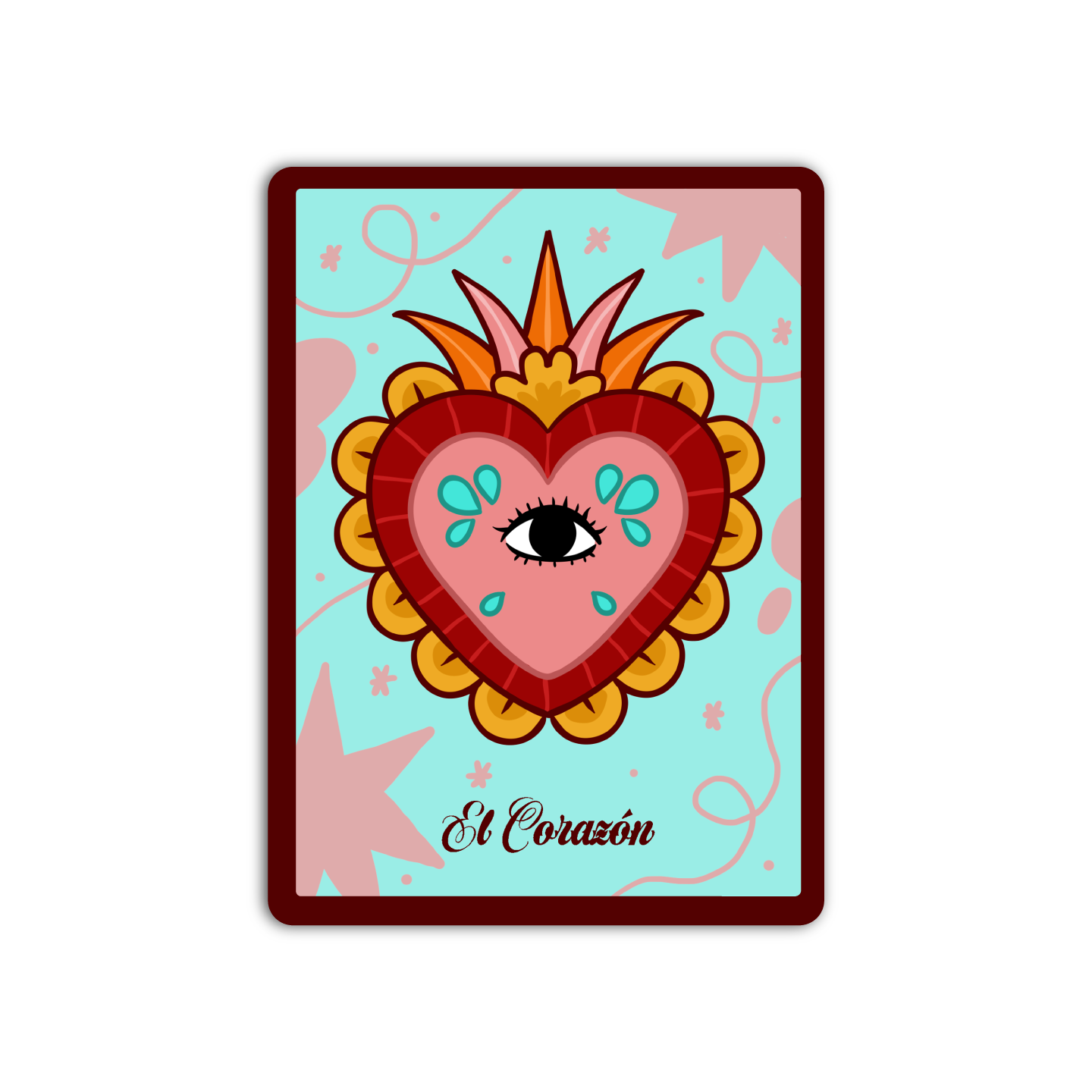 El Corazon Loteria Mexican Sticker