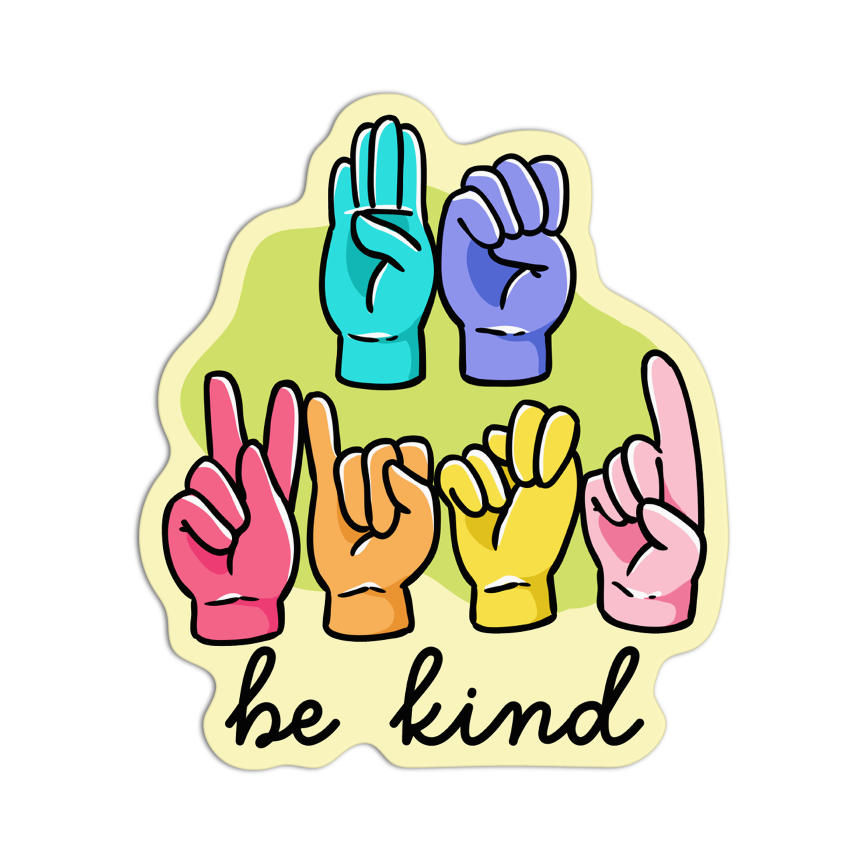 Be Kind ASL - Sign Language Kindness' Sticker