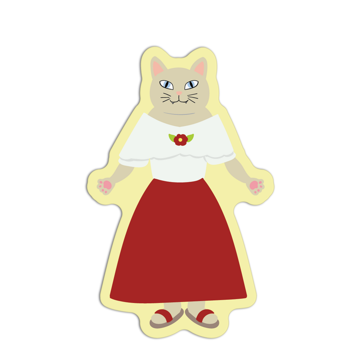 Beige Filipiñiana Cat Series Stickers