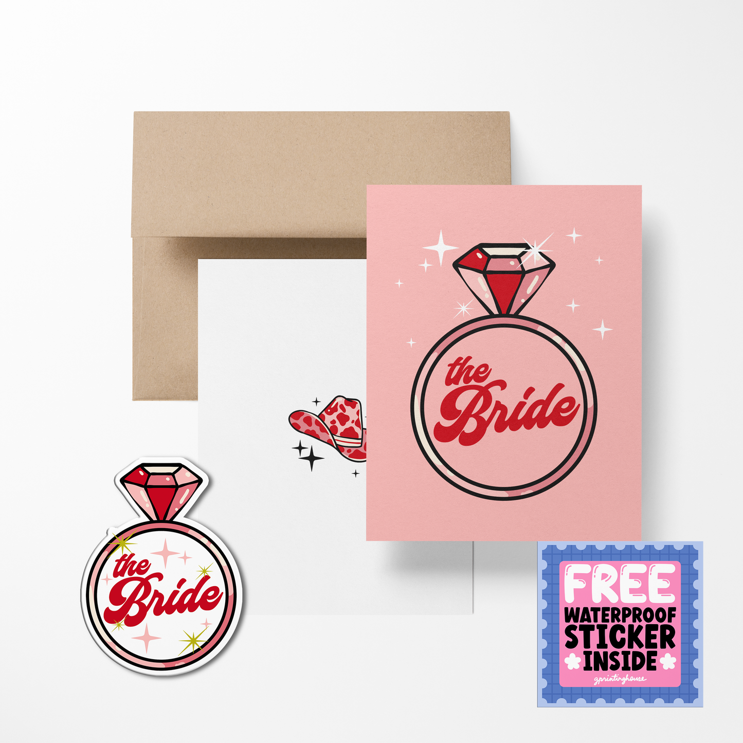 The Bride Cute Wedding Greeting Card with Stickers