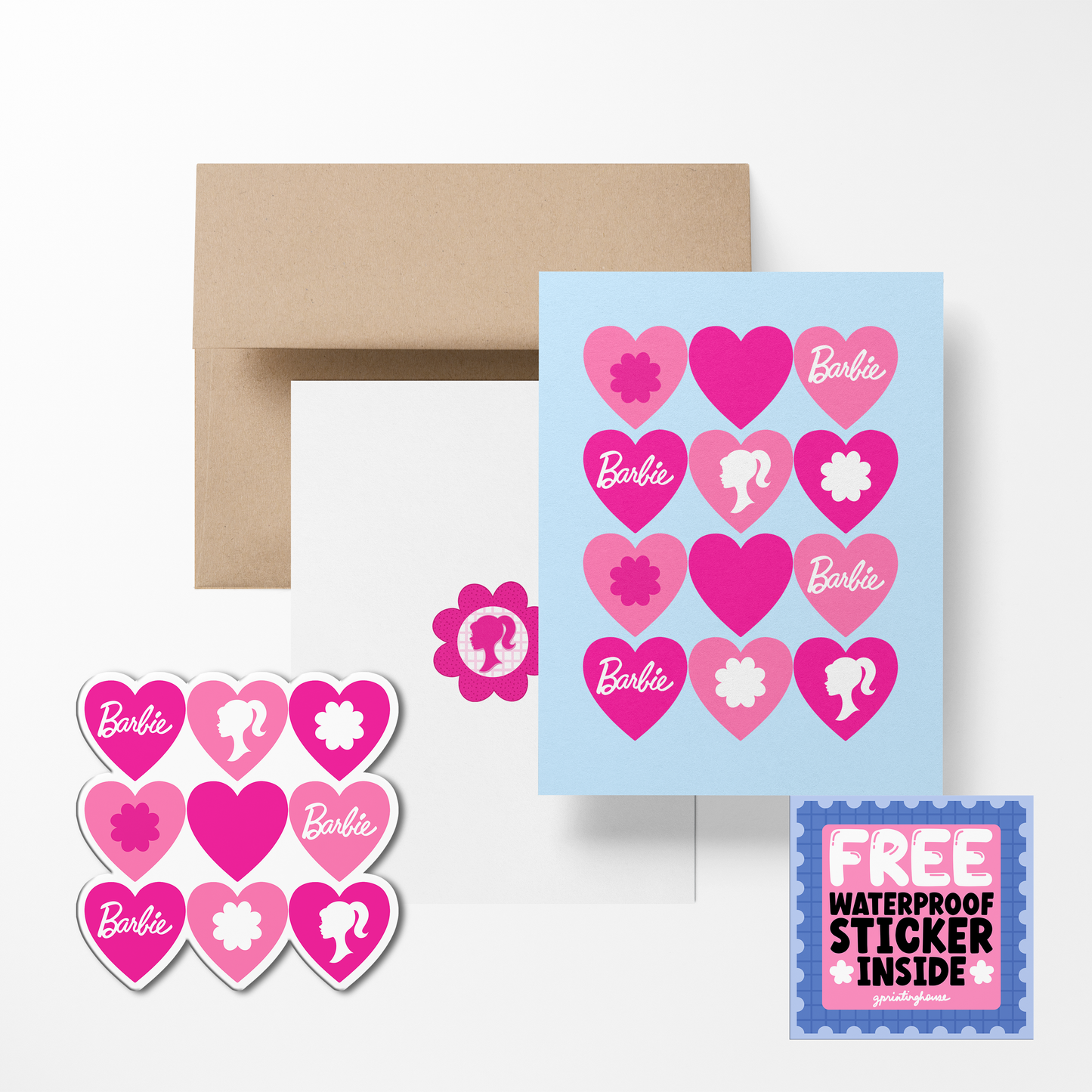 Barbie Cute Barbie Greeting Card with Stickers