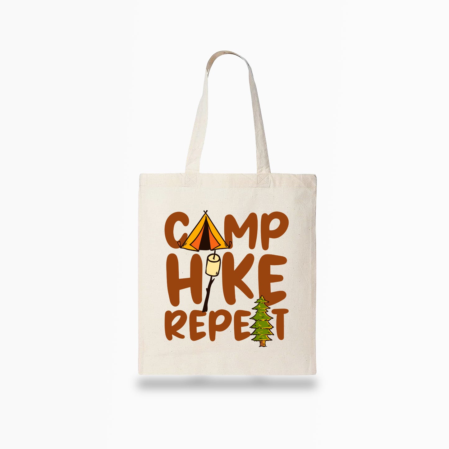 Camp Hike Repeat Tote Bag