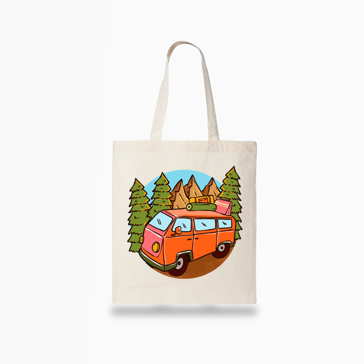 Peach Camper Van Tote Bag