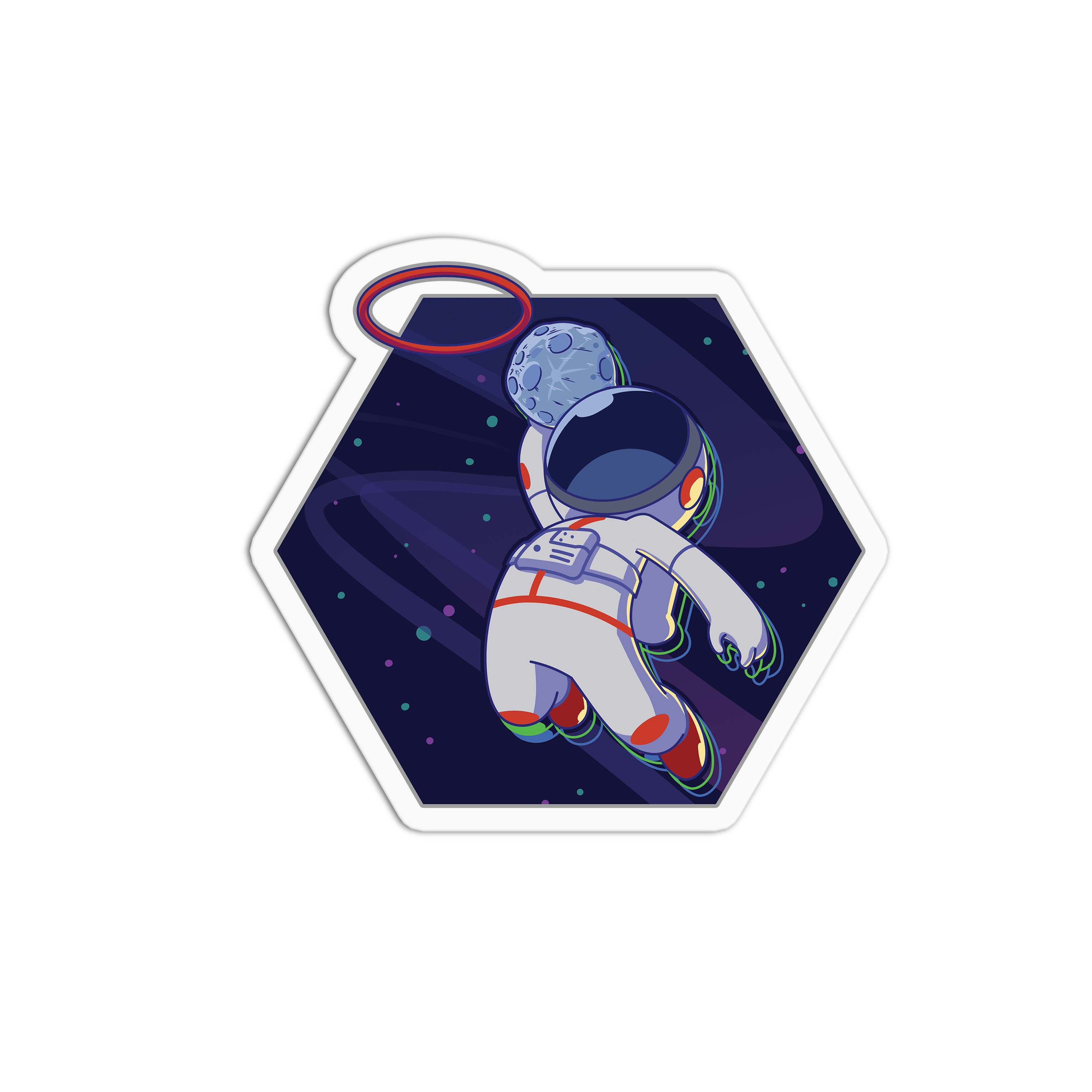 2 x 10cm Cool Astronaut Vinyl Stickers - Space NASA Stars Sticker