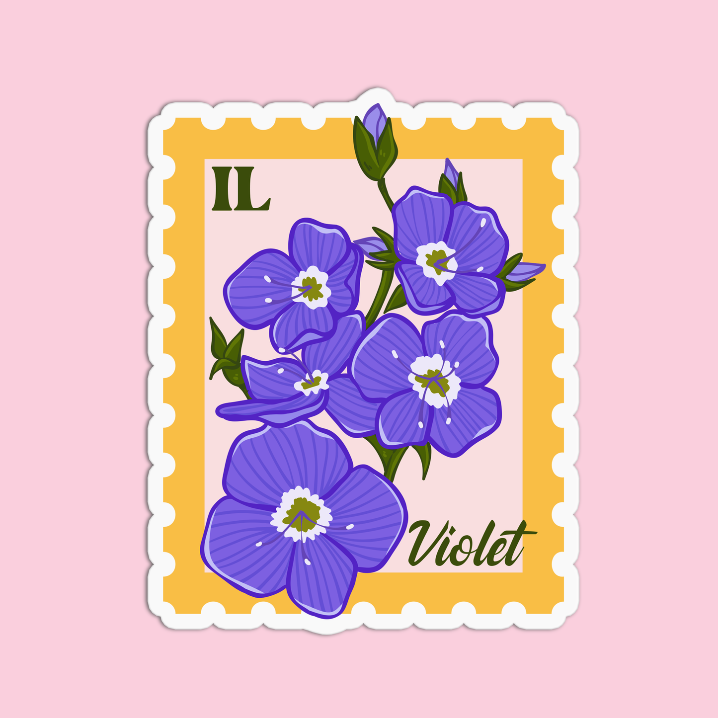 Illinois Violet State Flower Stickers