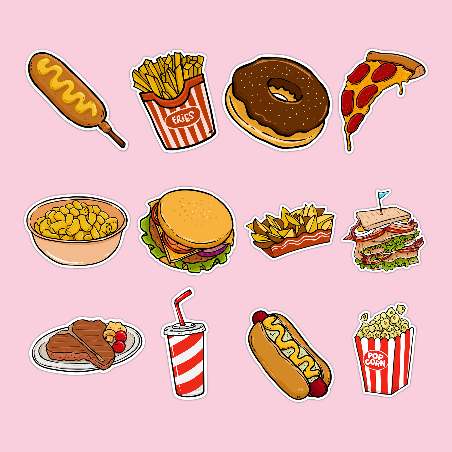 American Food Collection Sticker Pack