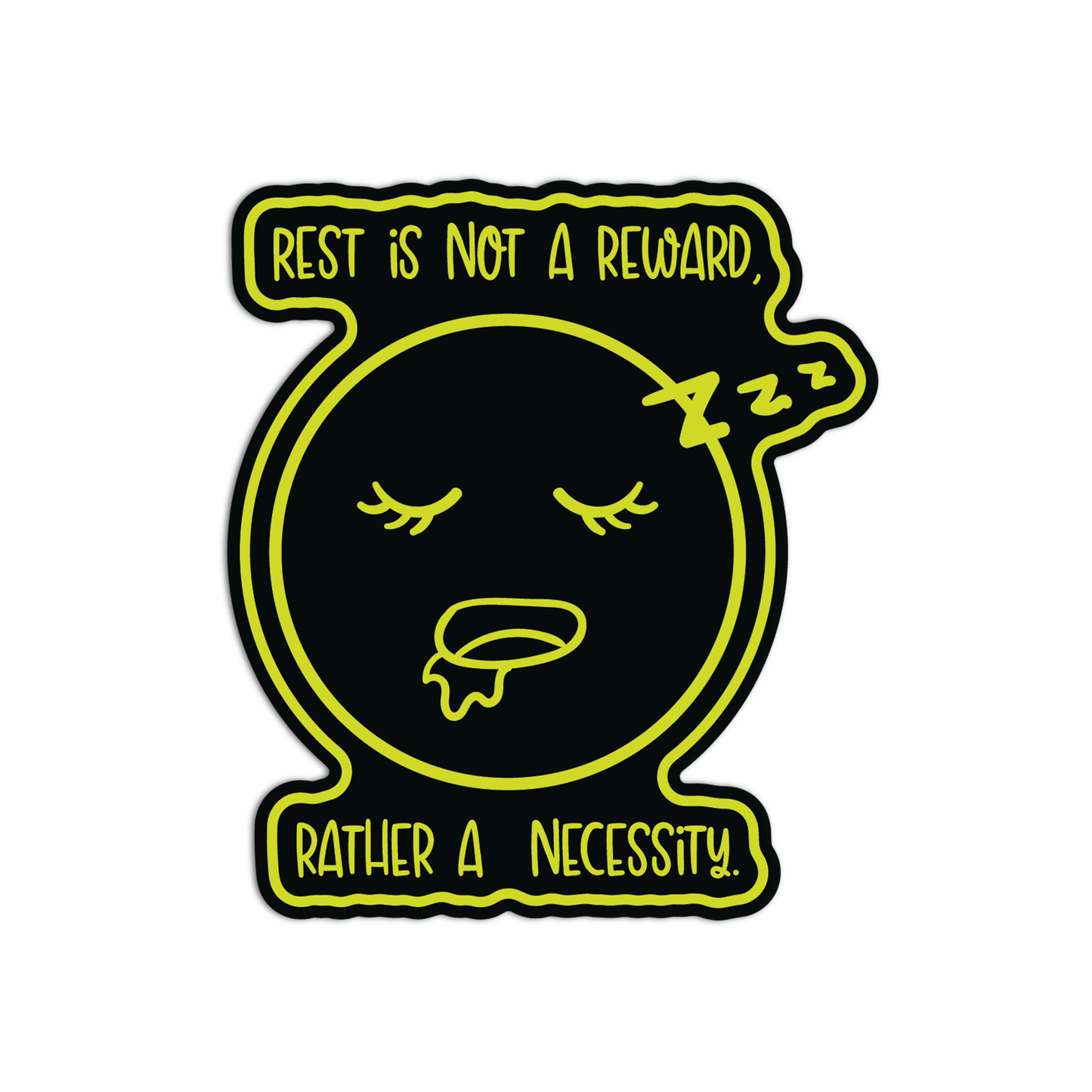 Rest Is A Necessity Quote for Coffee Stickers