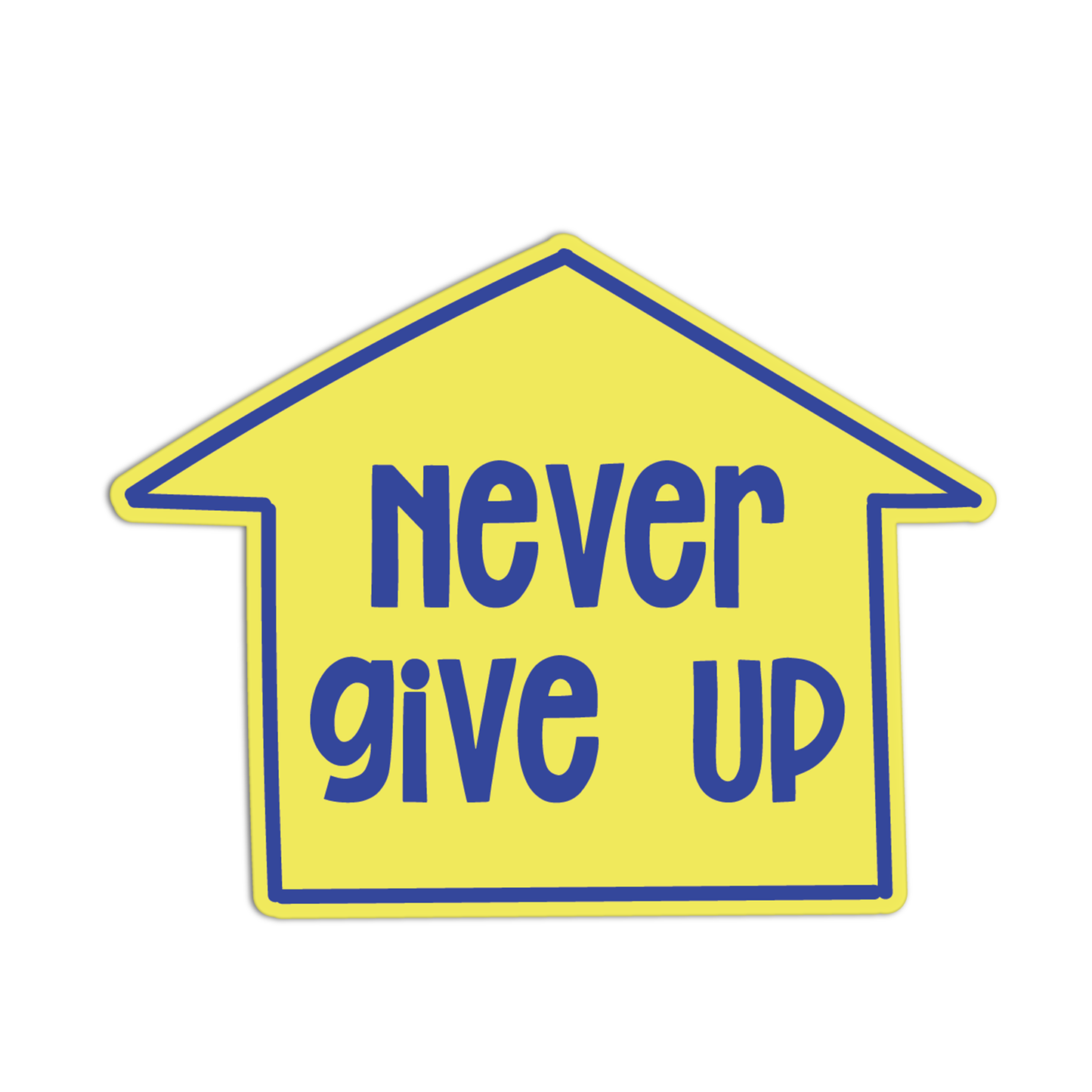 Never Give Up Quote for Coffee Stickers