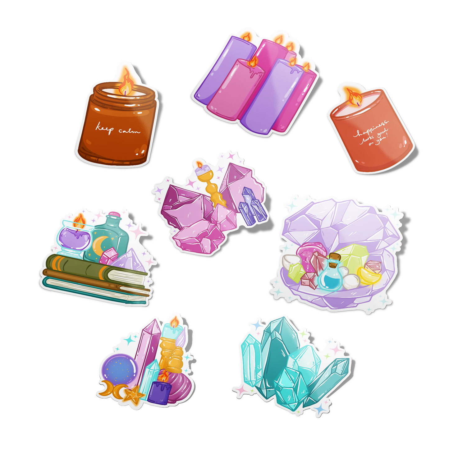 Candles and Crystals Sticker Pack