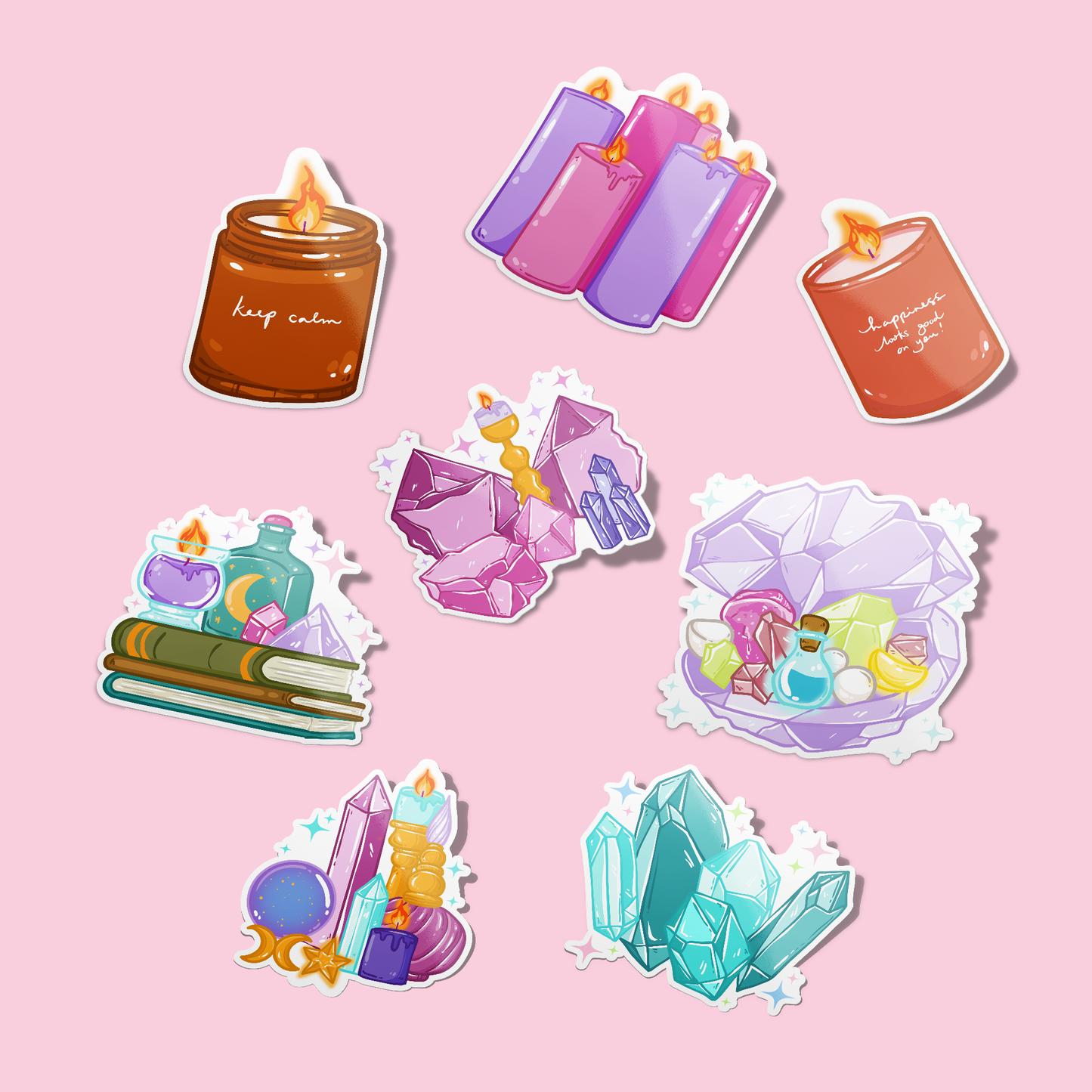 Candles and Crystals Sticker Pack