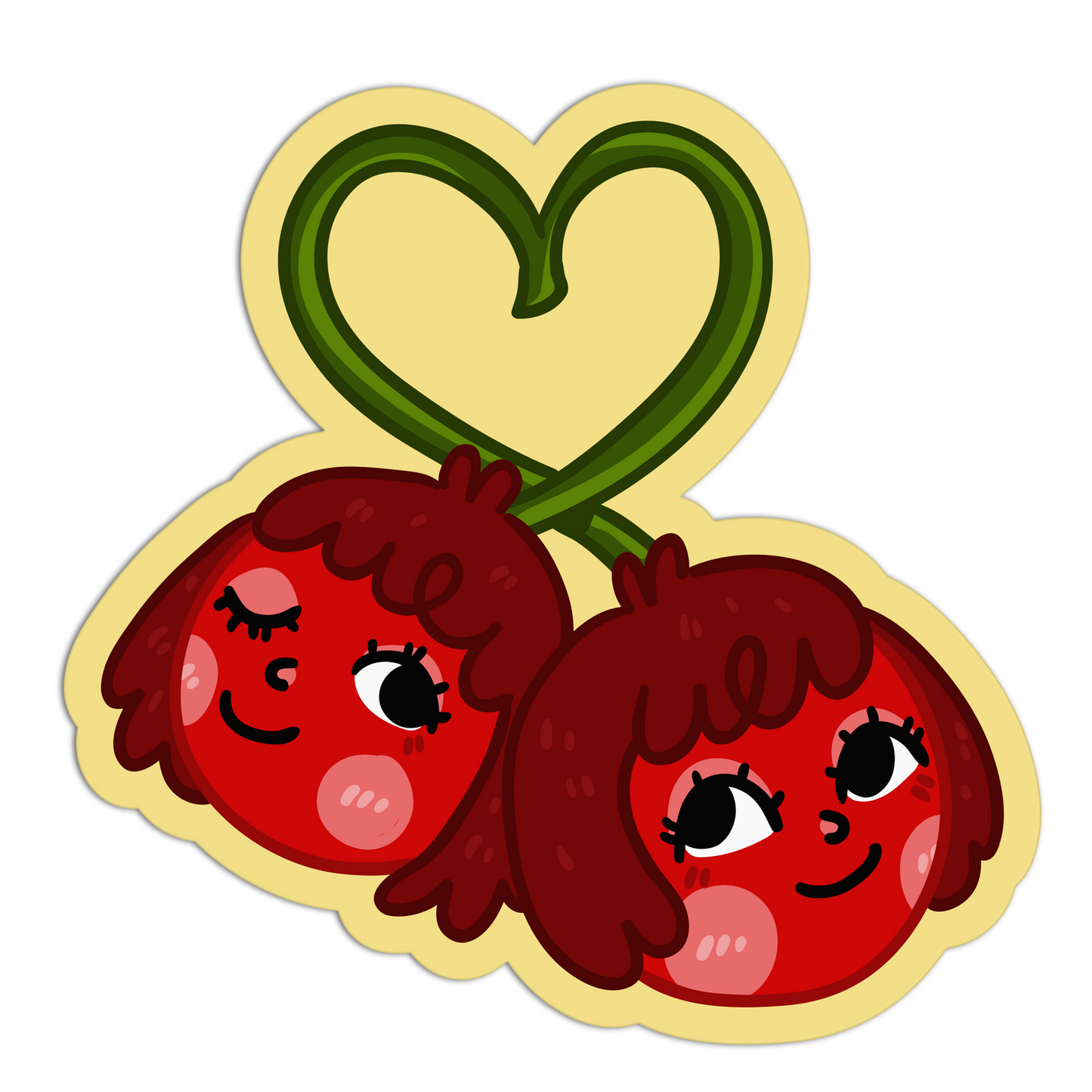 Love-Bound Twins Cherries Stickers