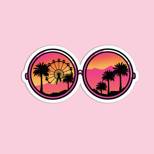 Palm Trees Sunglasses Coachella Music and Arts Festival Sticker