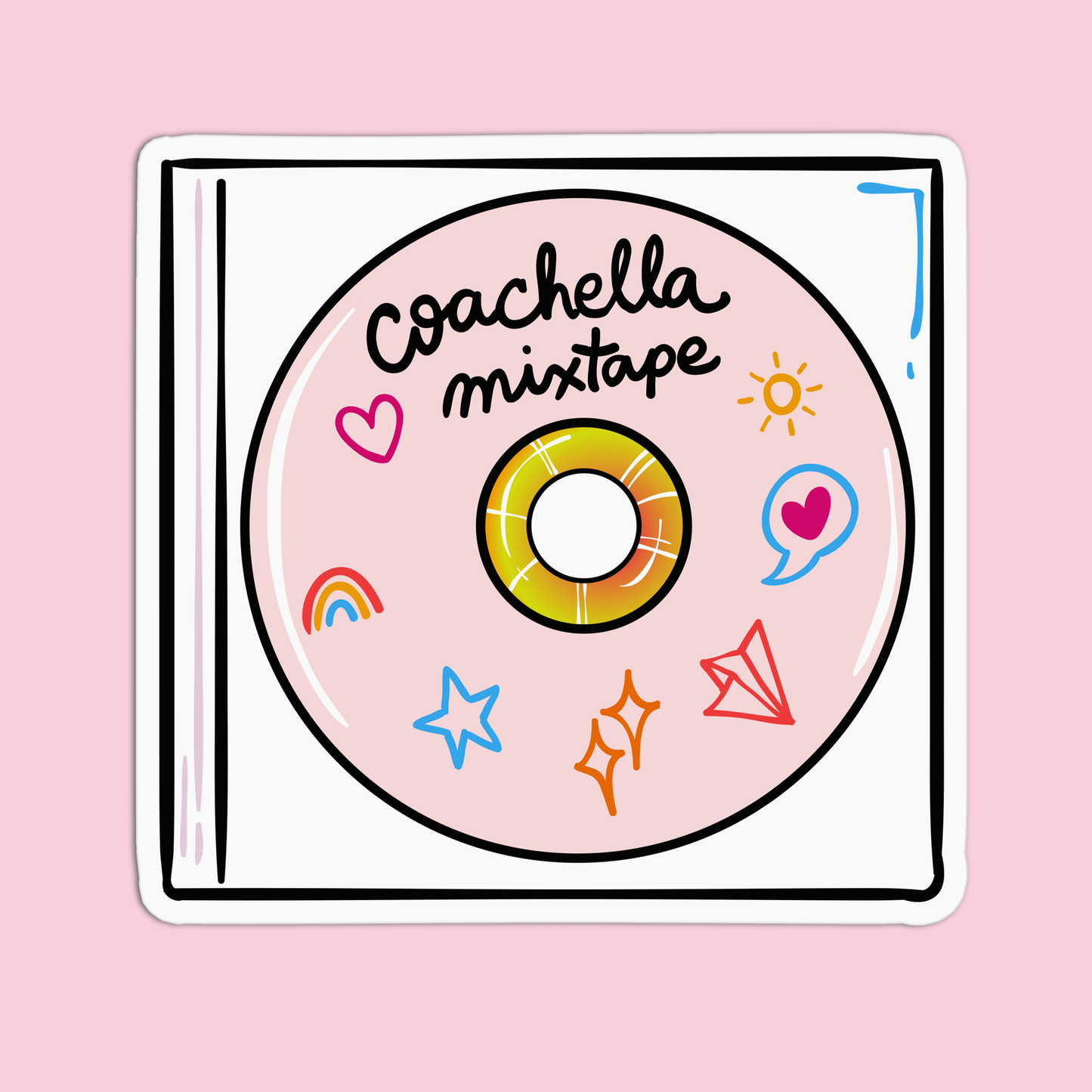 Coachella Mixtape Coachella Music and Arts Festival Sticker
