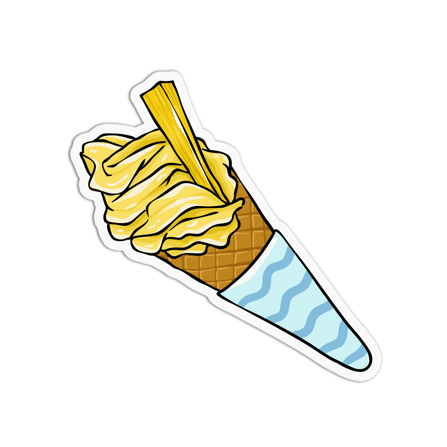 Pineapple Ice Cream Cone Hawaiian Stickers