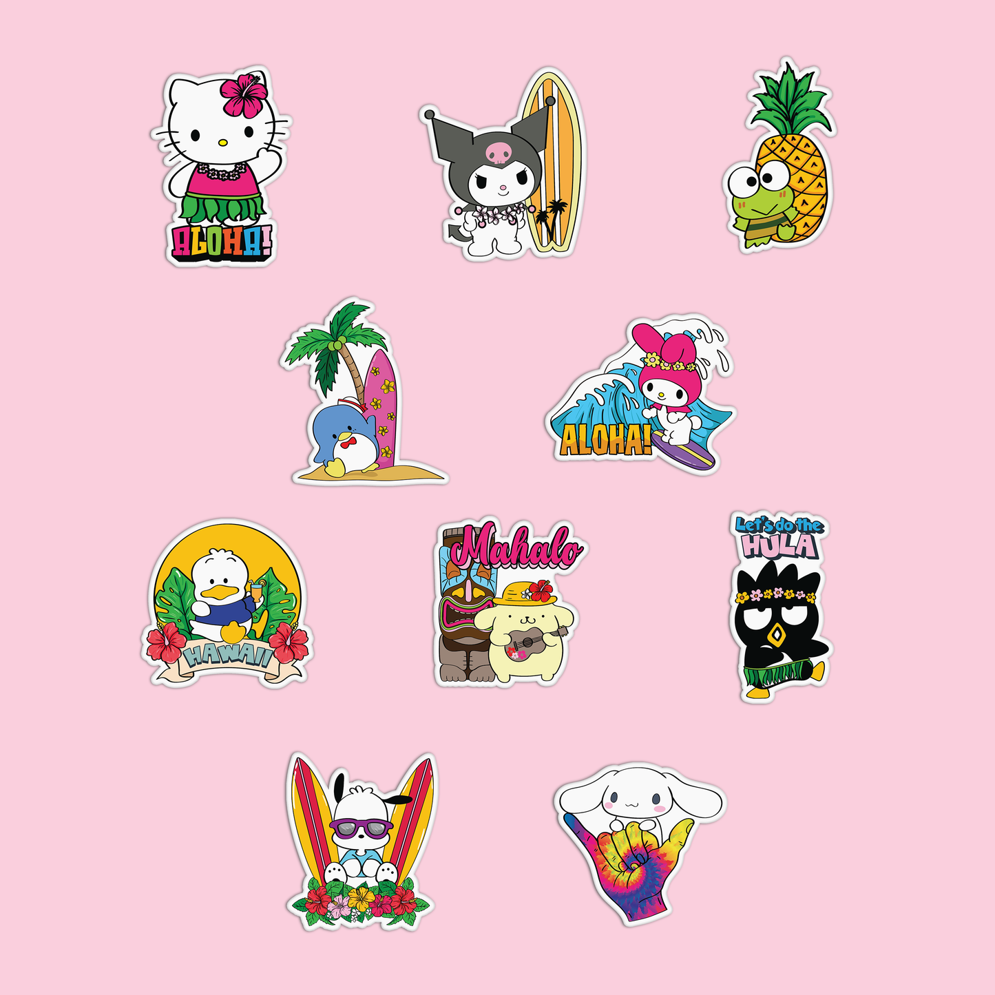 Sanrio Hawaiian Sticker Pack