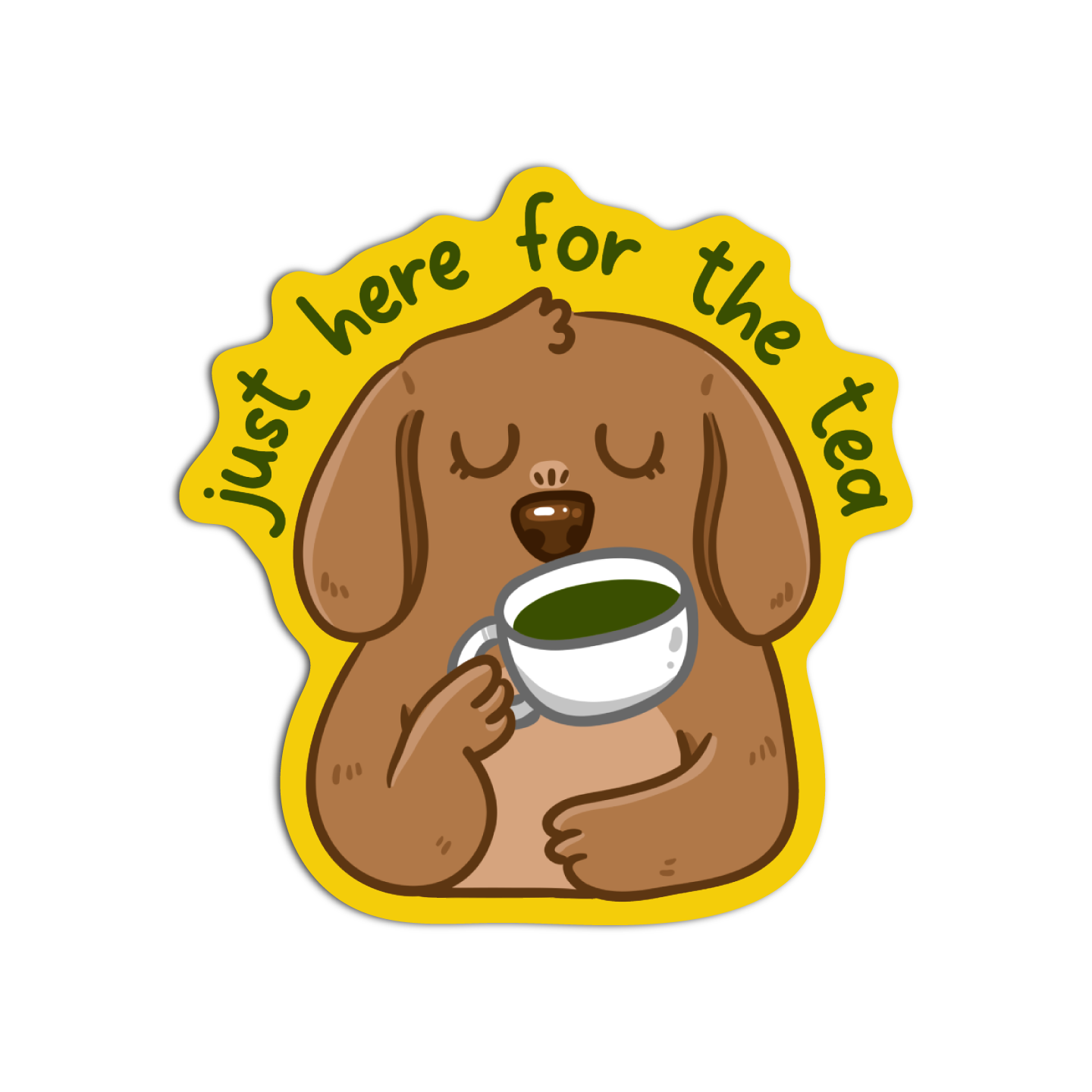 Just here for the tea Cute Sticker