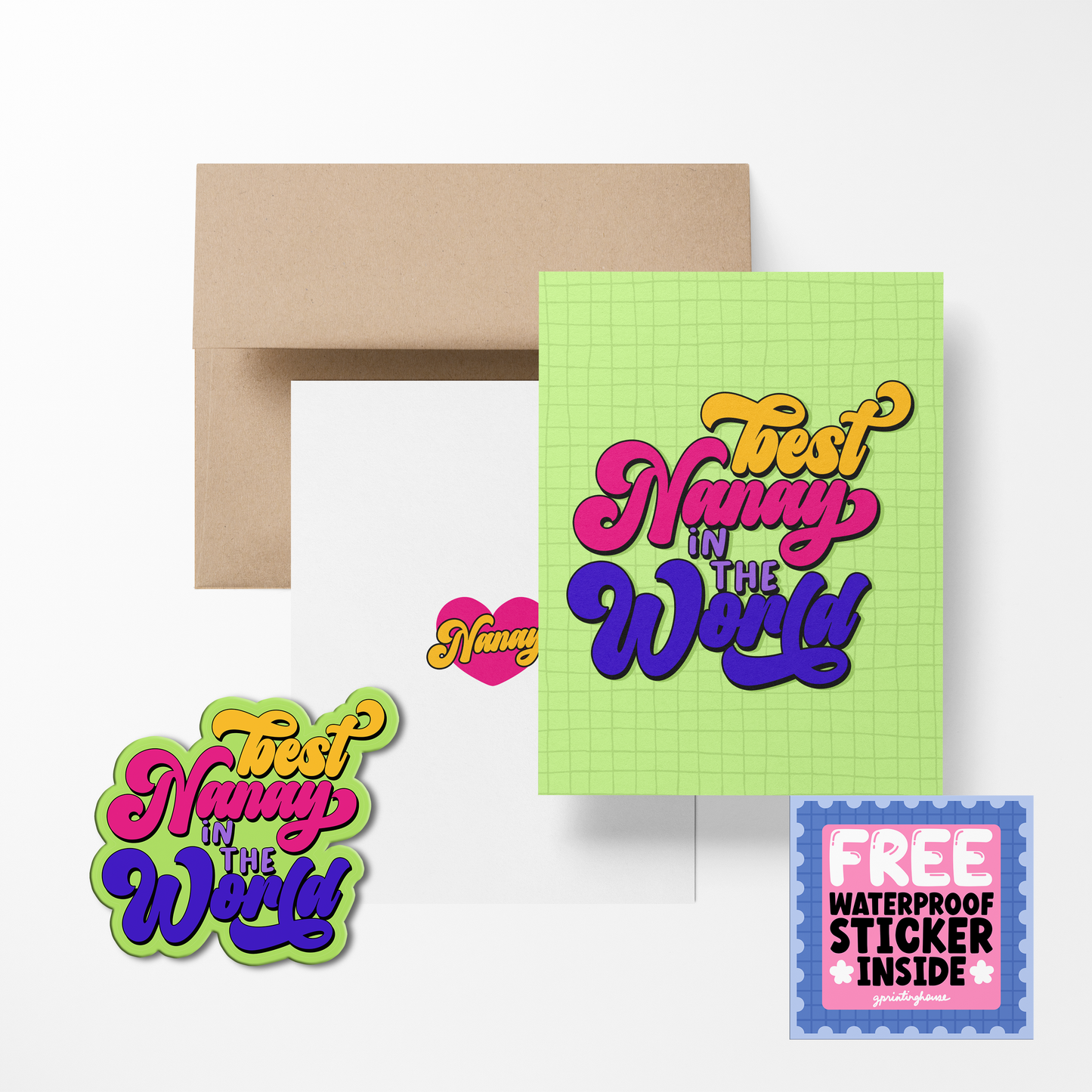 Best Nanay in the World Greeting Card with Stickers