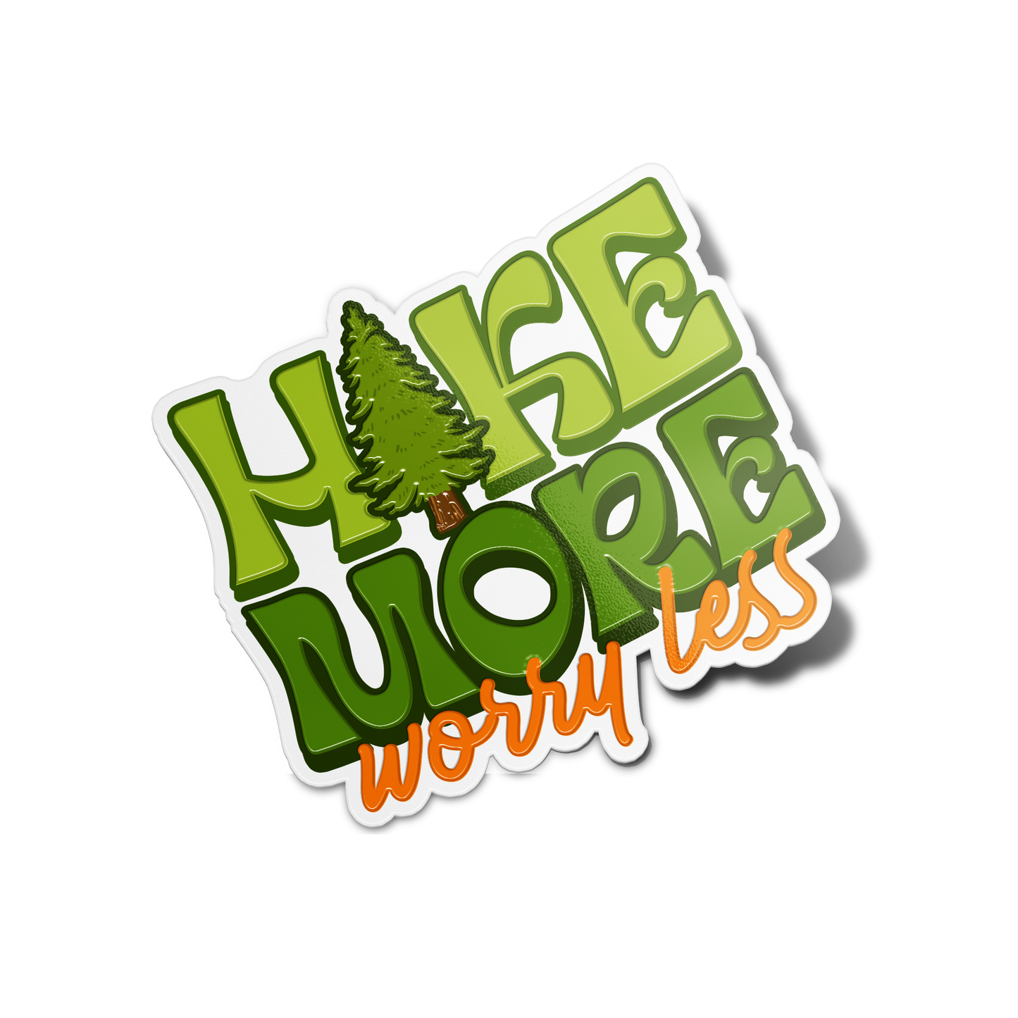 Hike more Worry less Nature Sticker