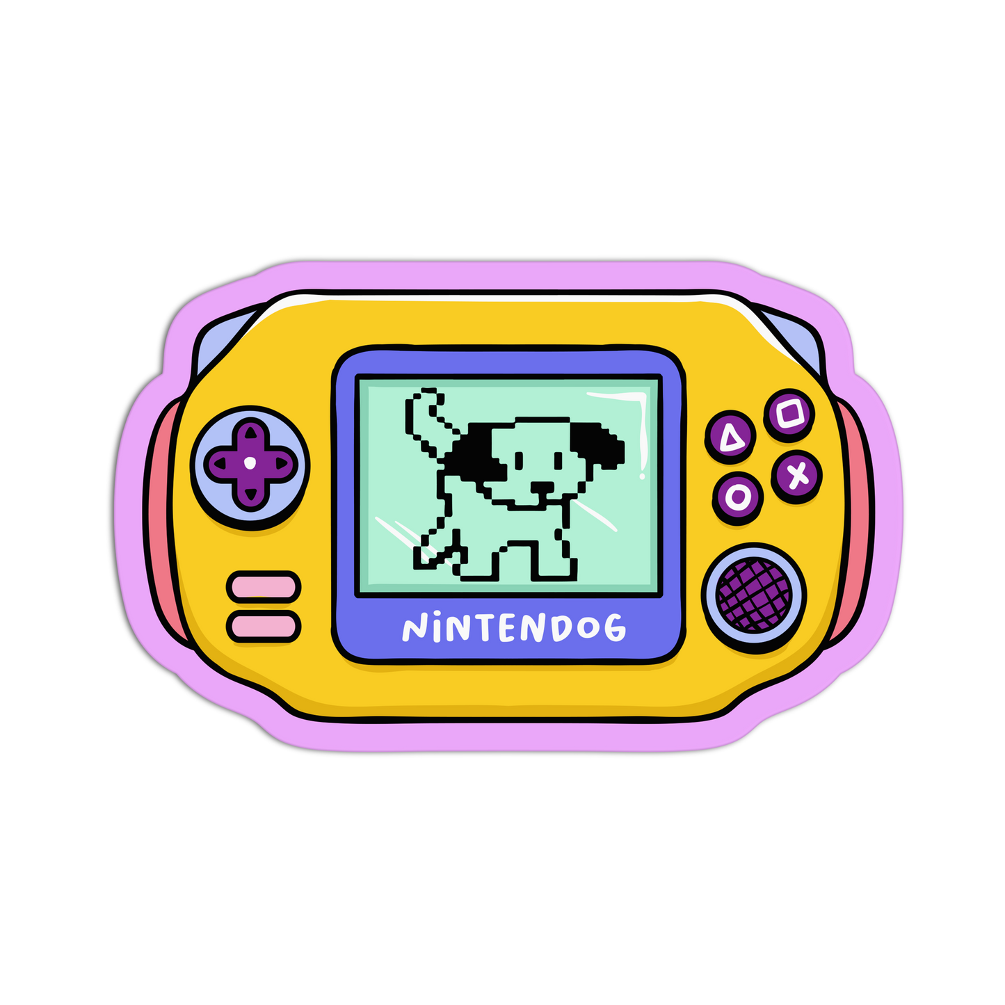Pixel Pup Advance New 90s Stuff Sticker
