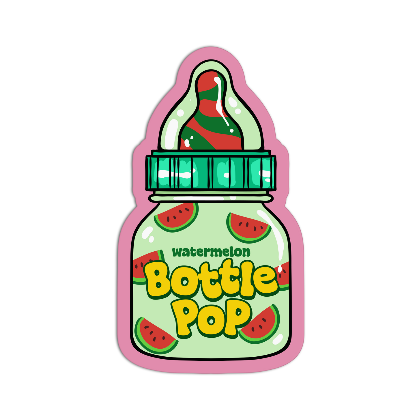 Neon Melon Bottle New 90s Stuff Sticker