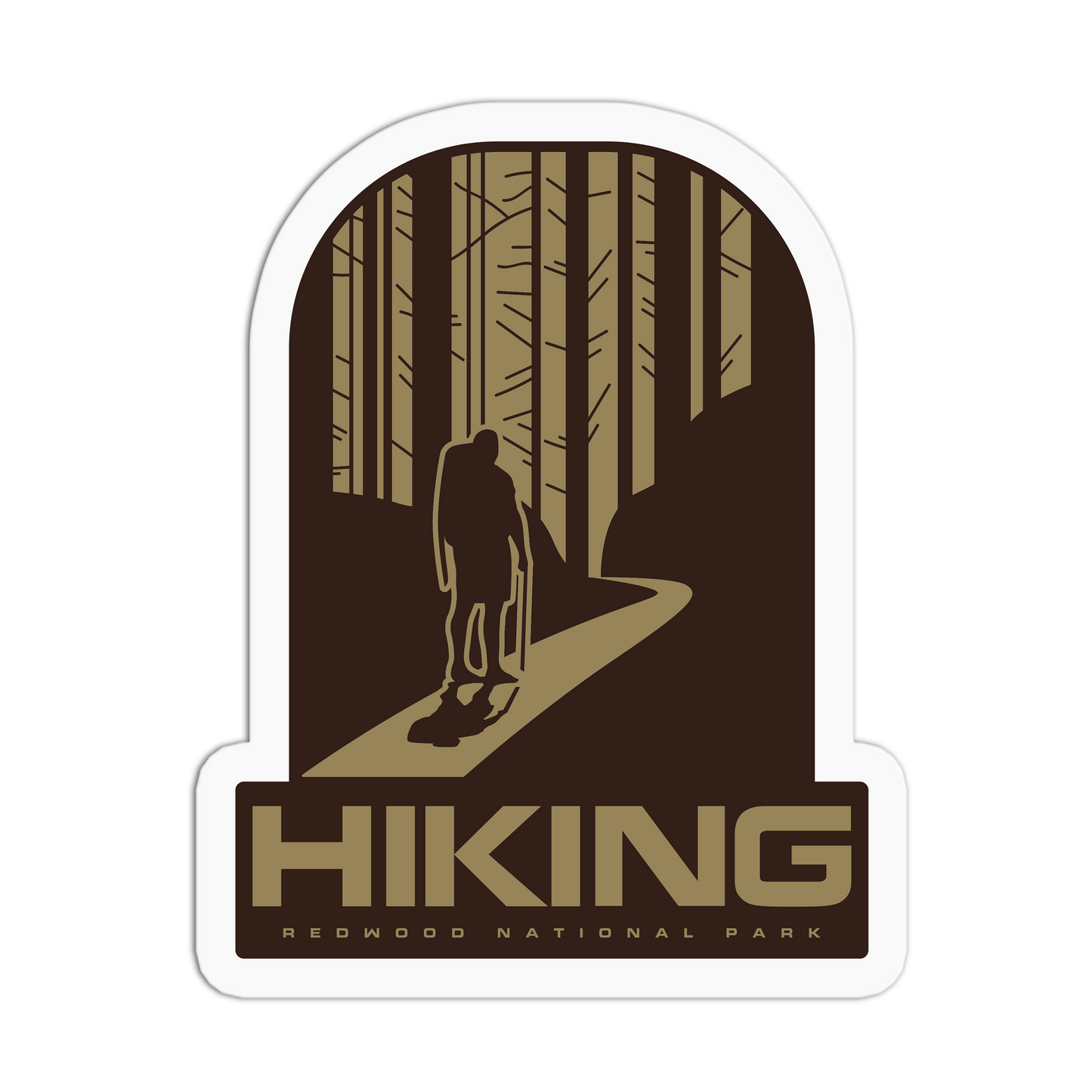 Hiking Travel Series_Redwood Sticker