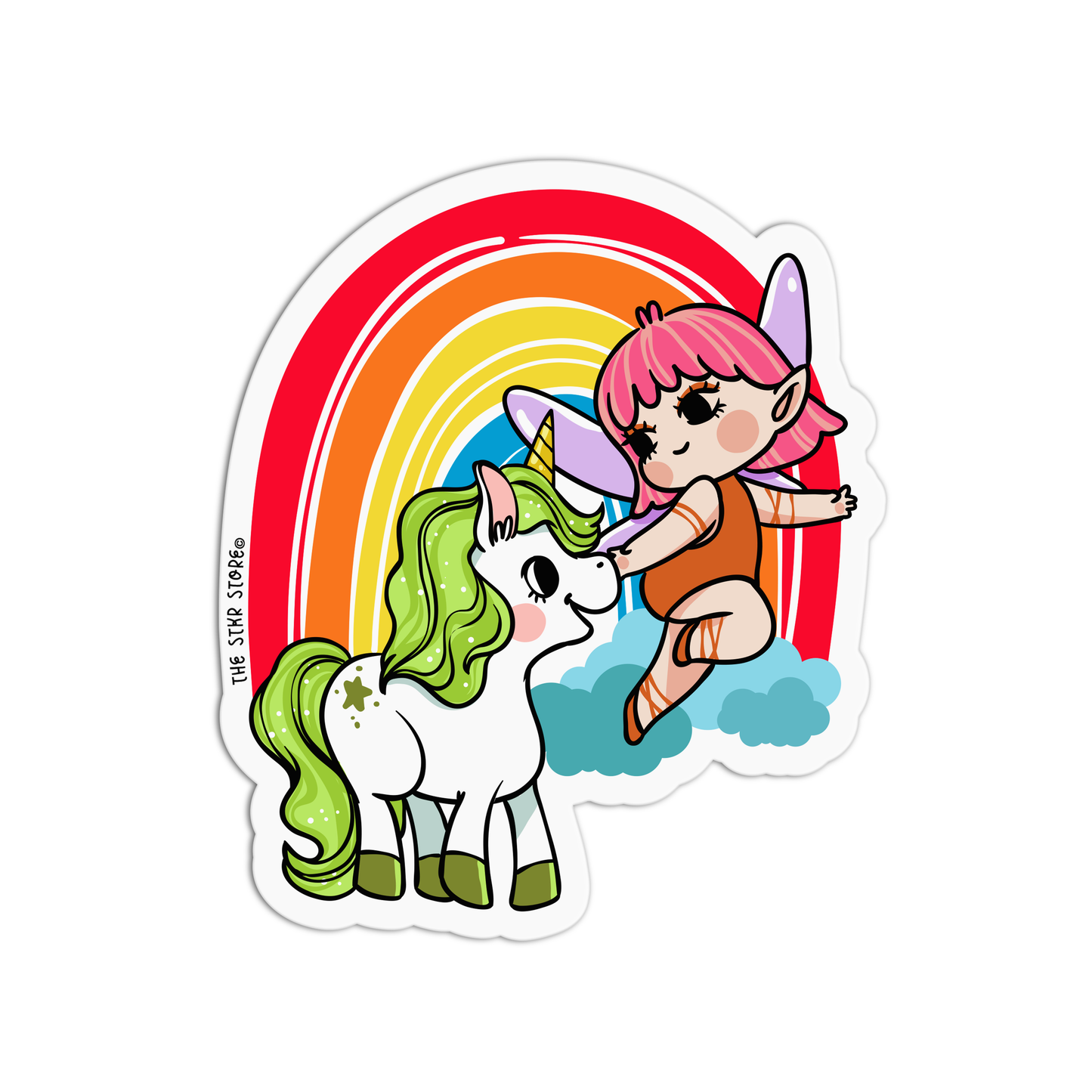 Emerald Enchantment Unicorn Fairies Sticker