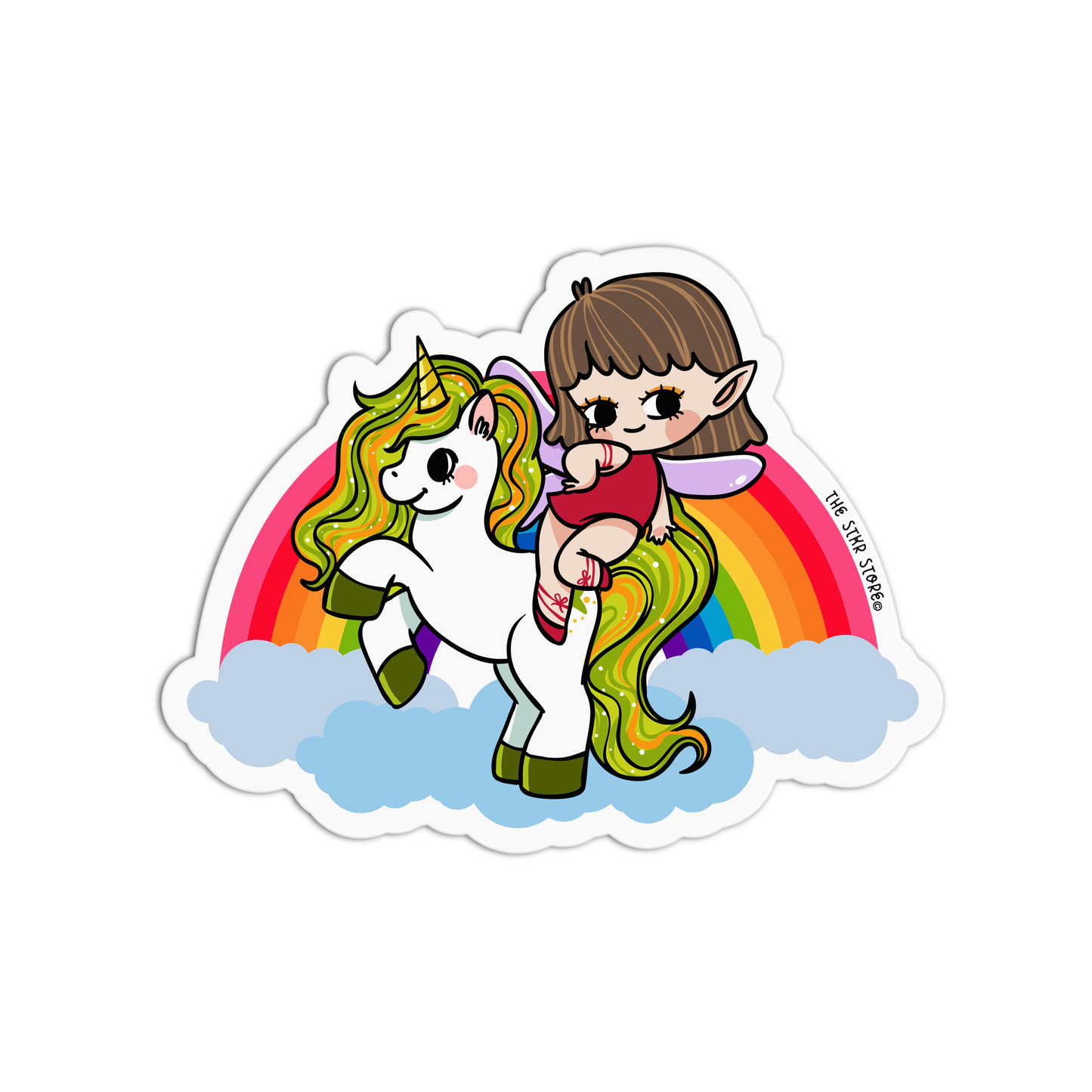 Citrus Sky Gallop Unicorn Fairies Sticker