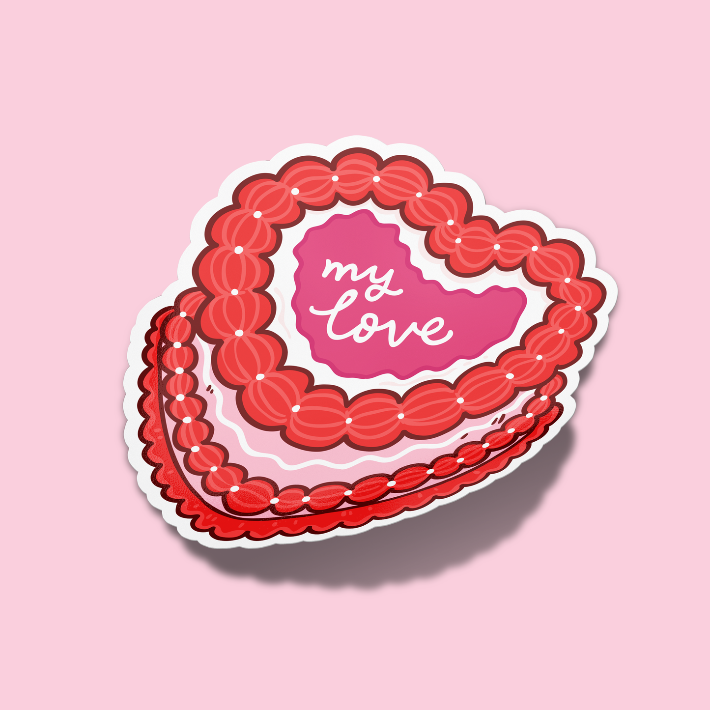 My Love Heart Cake Valentine's Sticker