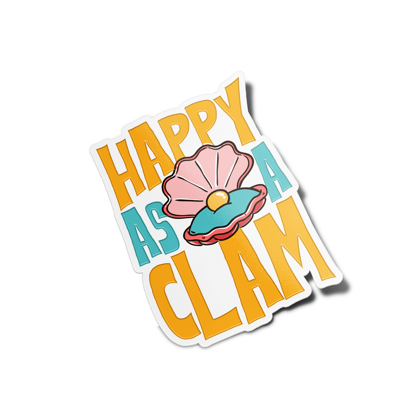 Happy as a Clam Nature Sticker