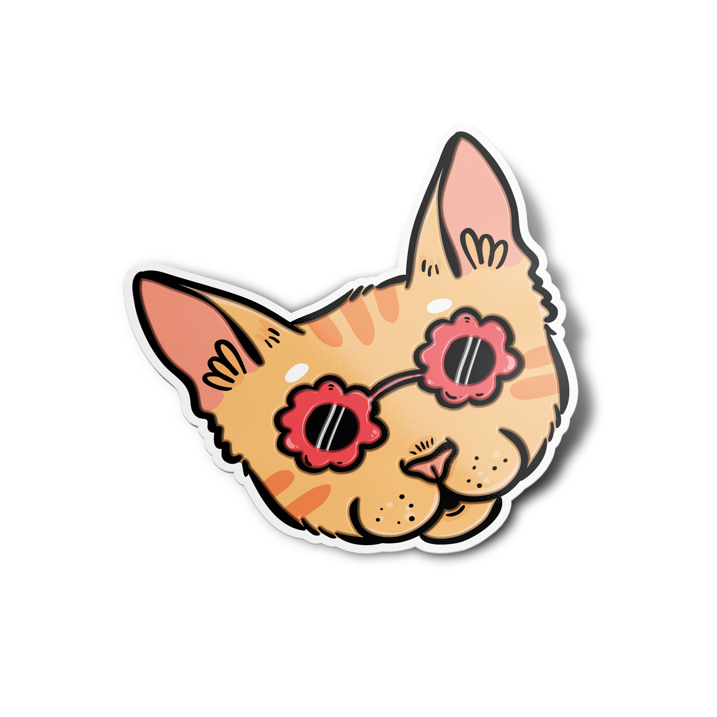 Cool Cat with Glasses Sticker