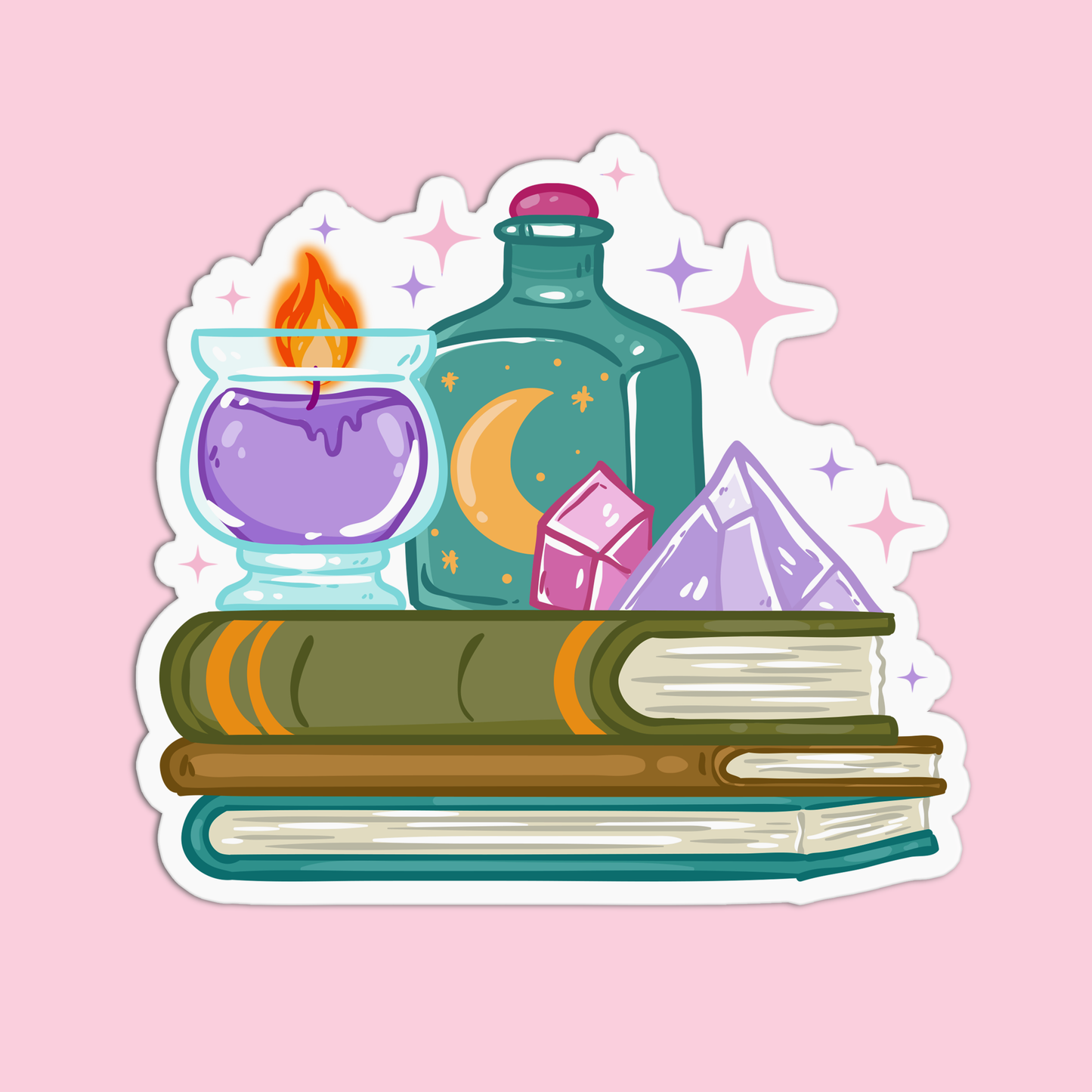 Candle and Crystal Sticker