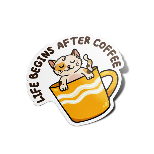 Life Begins After Coffee Coffee Sticker