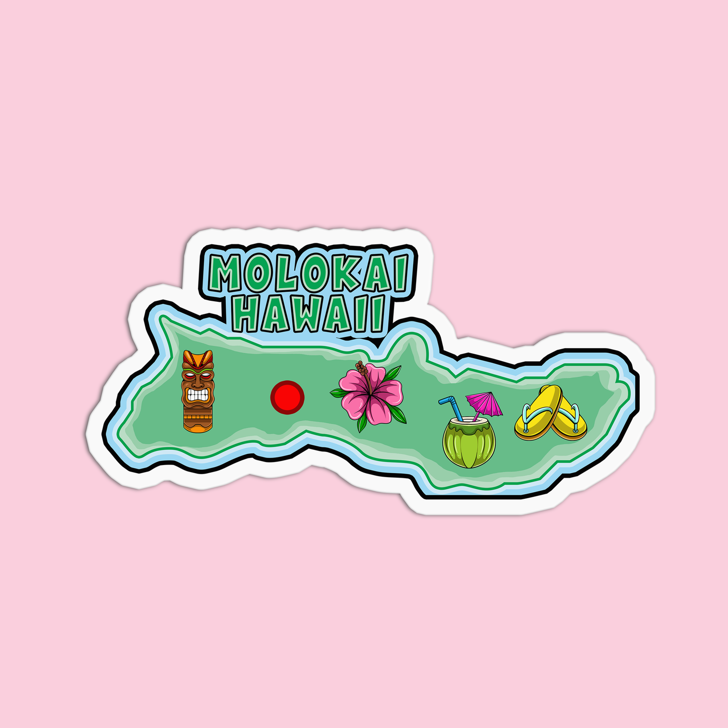 Molokai Hawaii Stickers