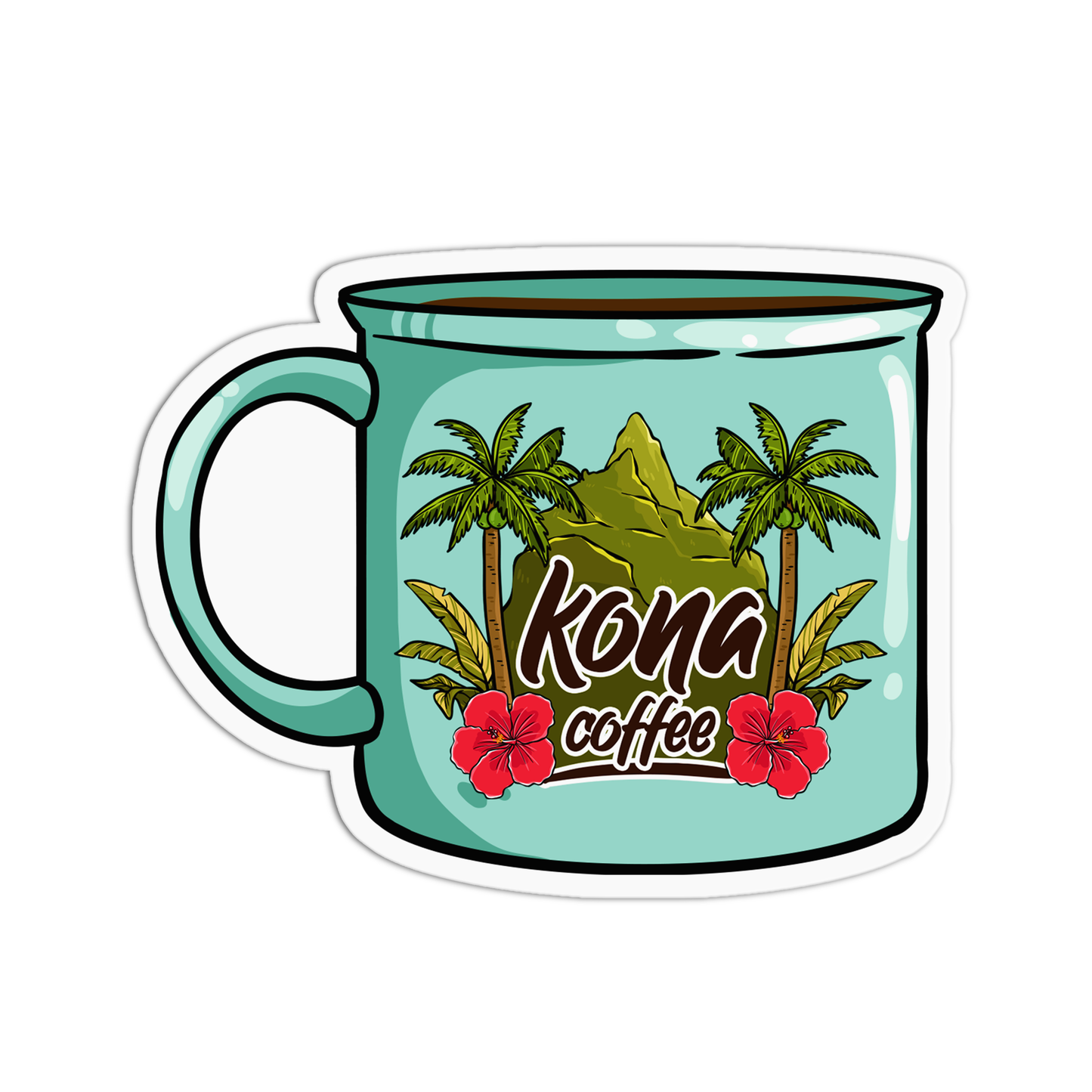 Kona Coffee Hawaii Stickers