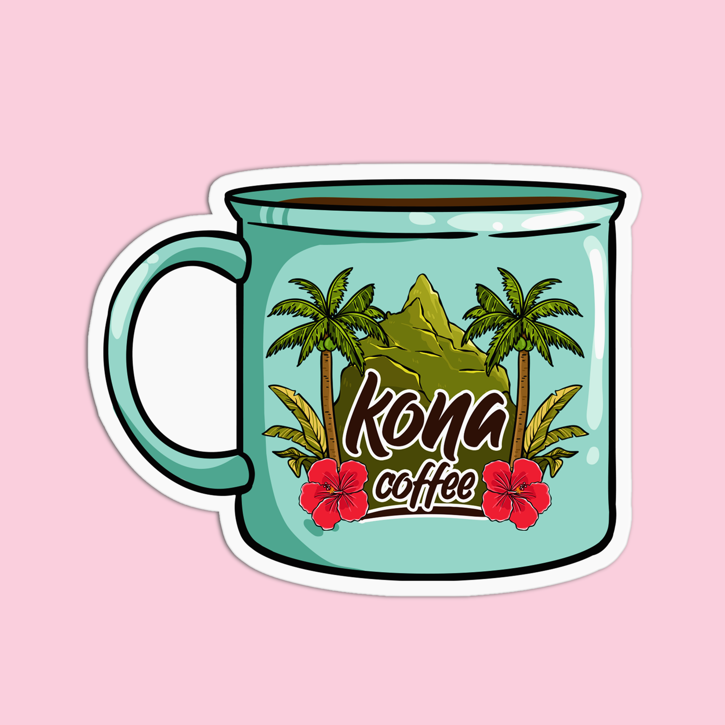 Kona Coffee Hawaii Stickers