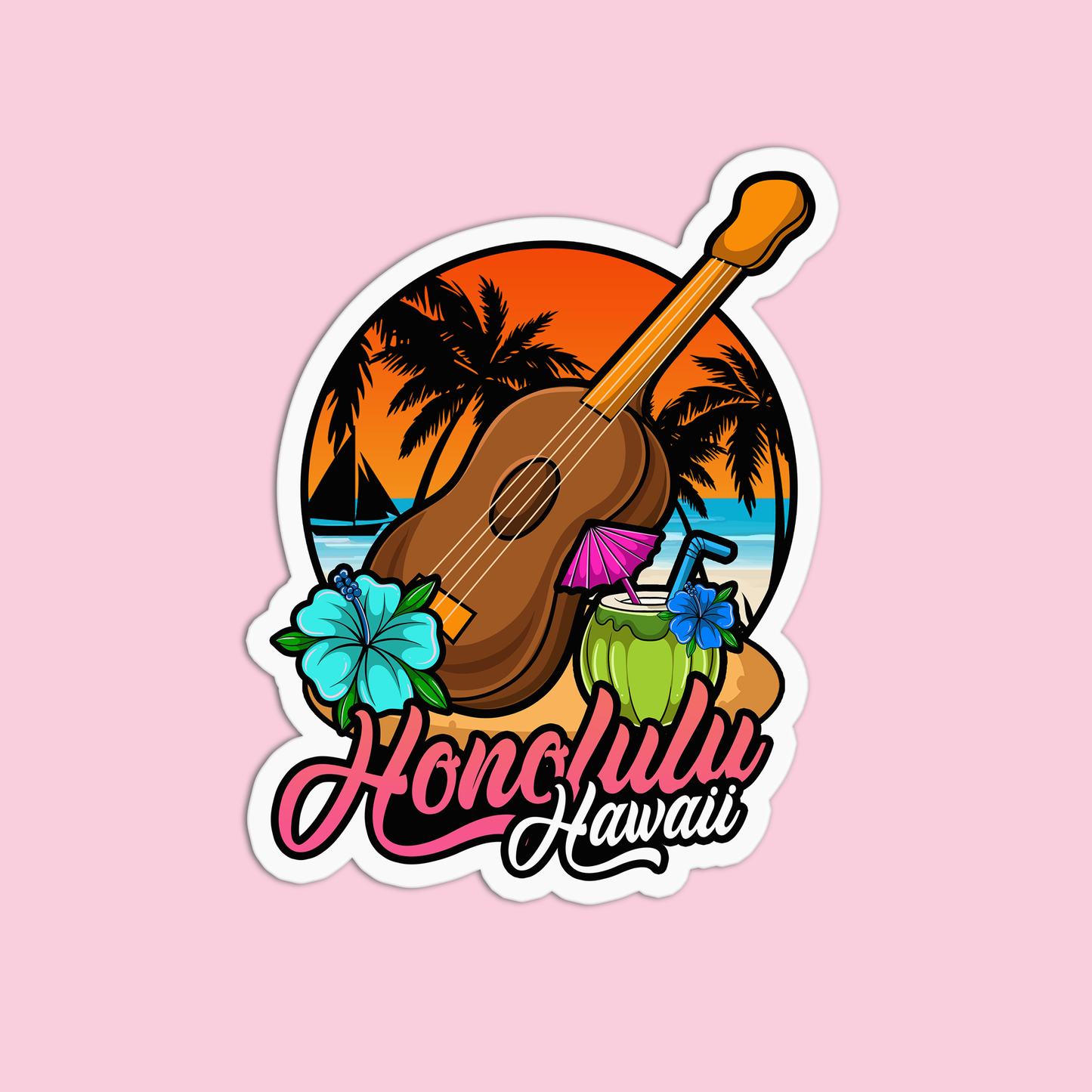 Honolulu Hawaii Stickers