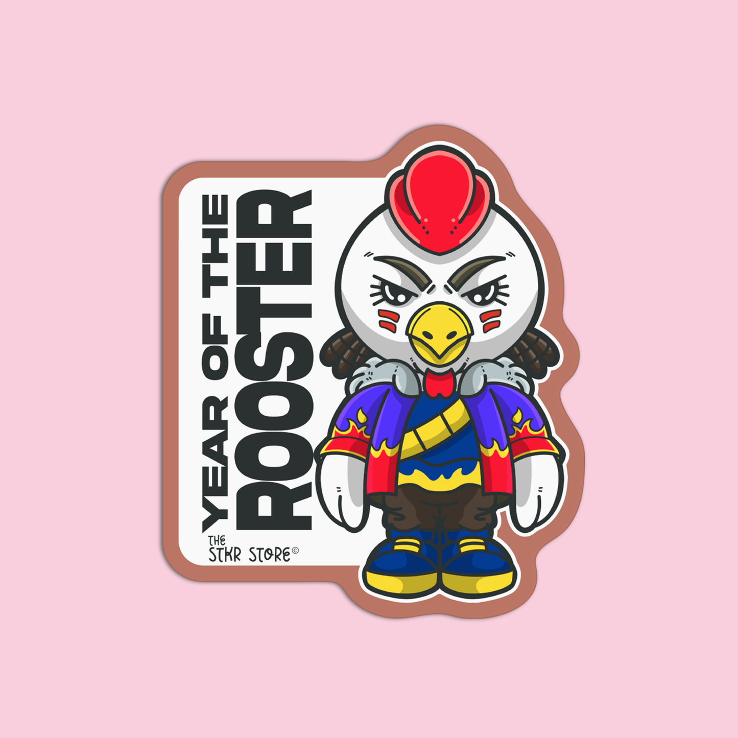 Year of the Rooster Zodiac Cyber Punk Sticker