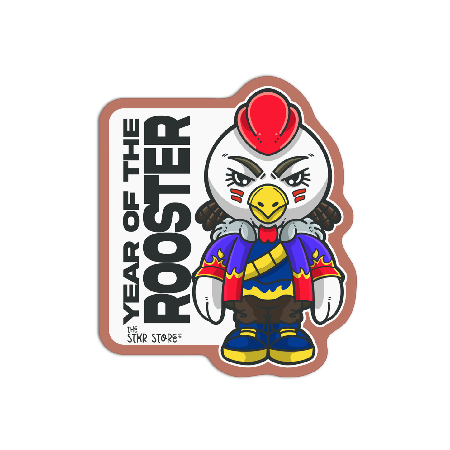 Year of the Rooster Zodiac Cyber Punk Sticker