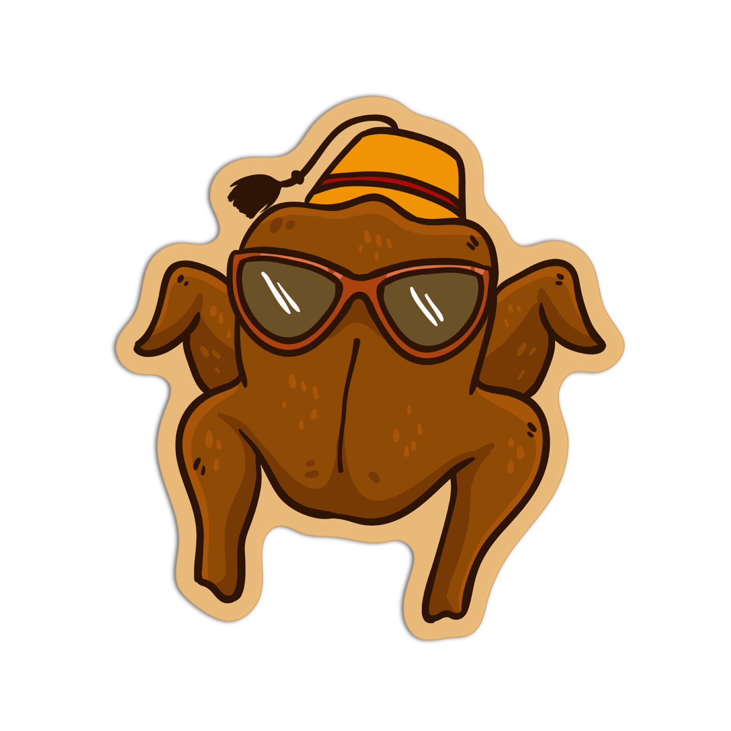 Turkey with Sunglasses Thanksgiving Sticker