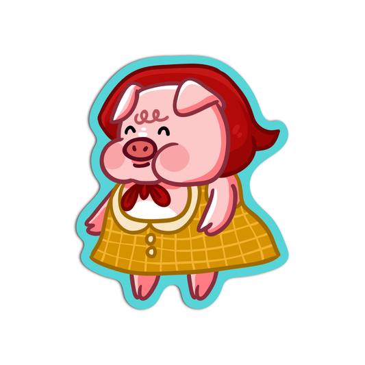Cute Pig with a red hair Sticker