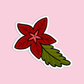 Poinsettia Christmas Sticker