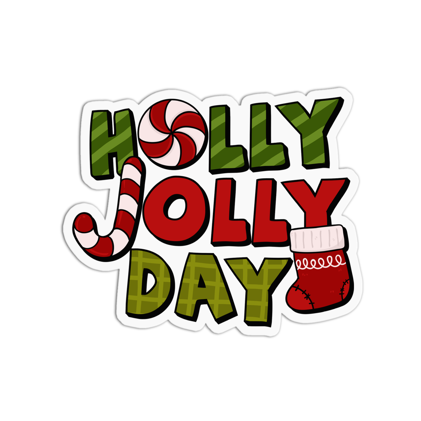 Holly Jolly Day Christmas Sticker