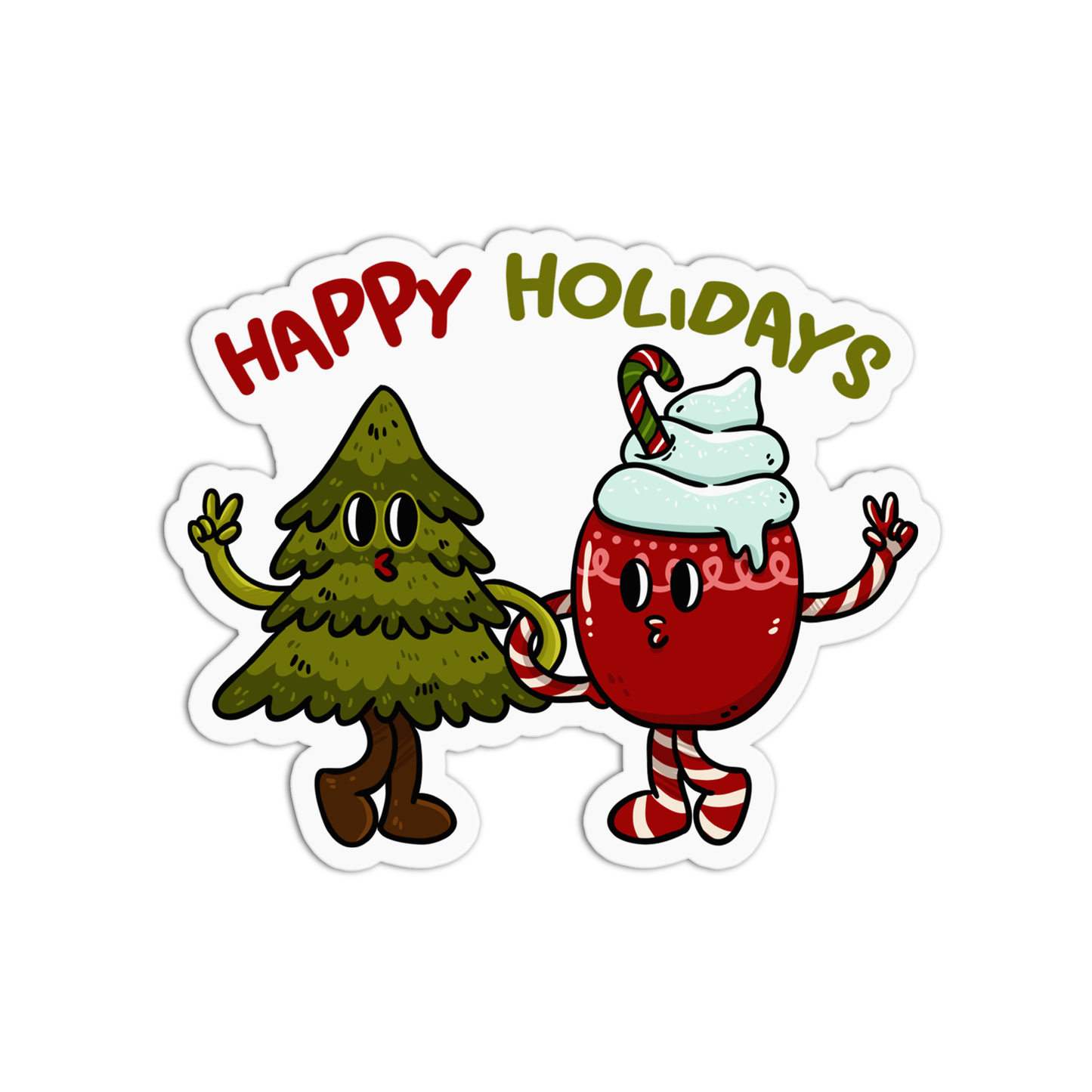 Happy Holidays Christmas Holiday Stickers PNG, Print & Cut, Stickers F –  SimplySnowDesigns