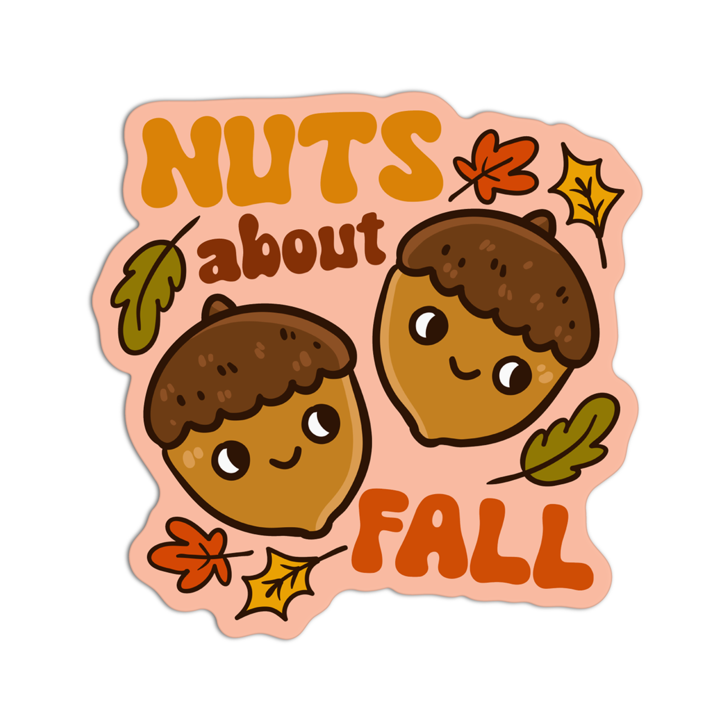 Nuts About Fall Acorn Thanksgiving Sticker