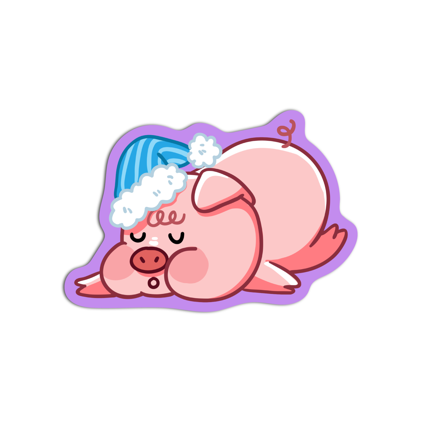Cute Pig Sleeping Sticker